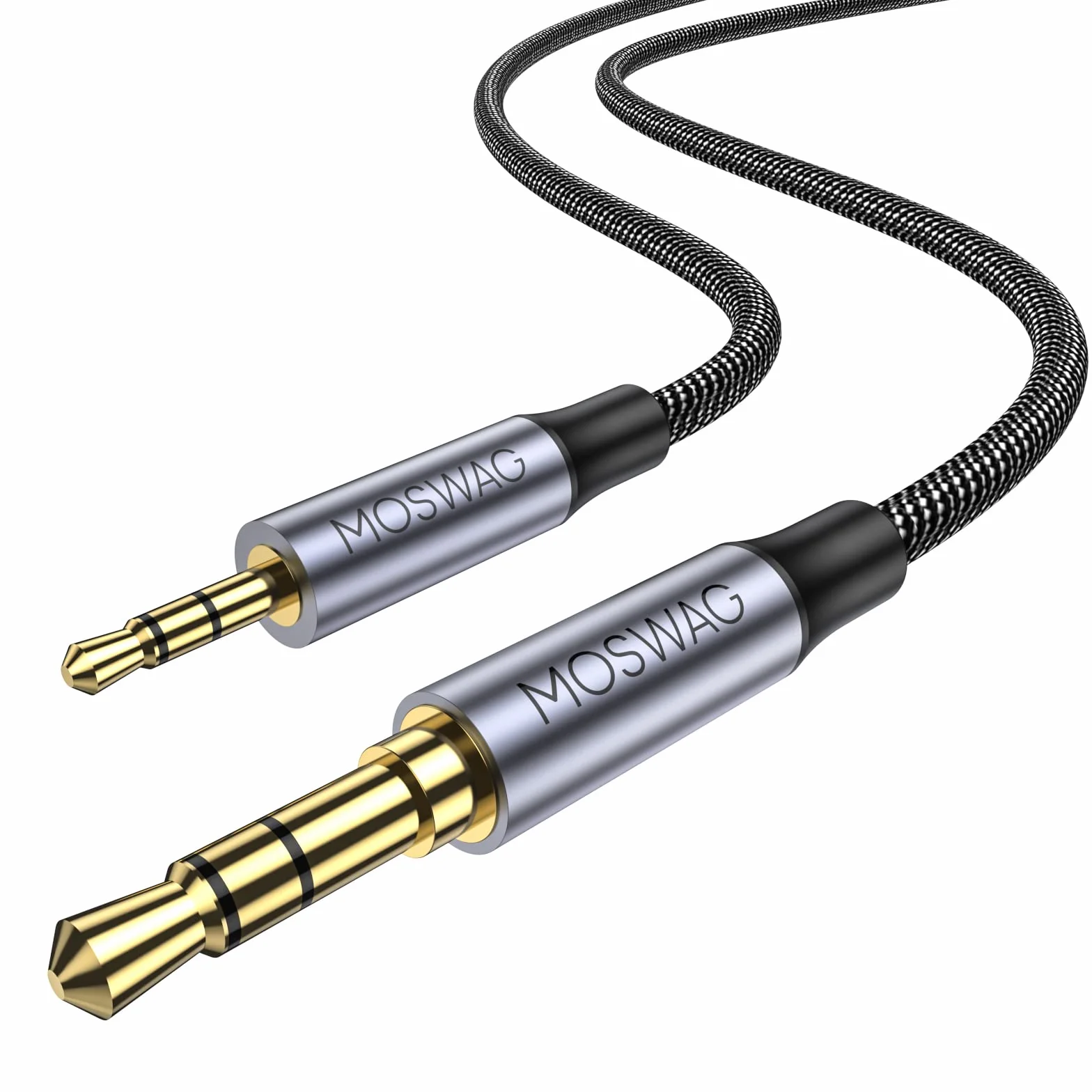 MOSWAG Kabel Stereo AUX 2,5 mm do 3,5 mm, Wymiana Kabla Jack Stereo Męski Zestaw Słuchawkowy Audio Wire Kompatybilny z QC 35/QC35 II/QC25/OE2, JBL E45BT E55BT E65BTNC