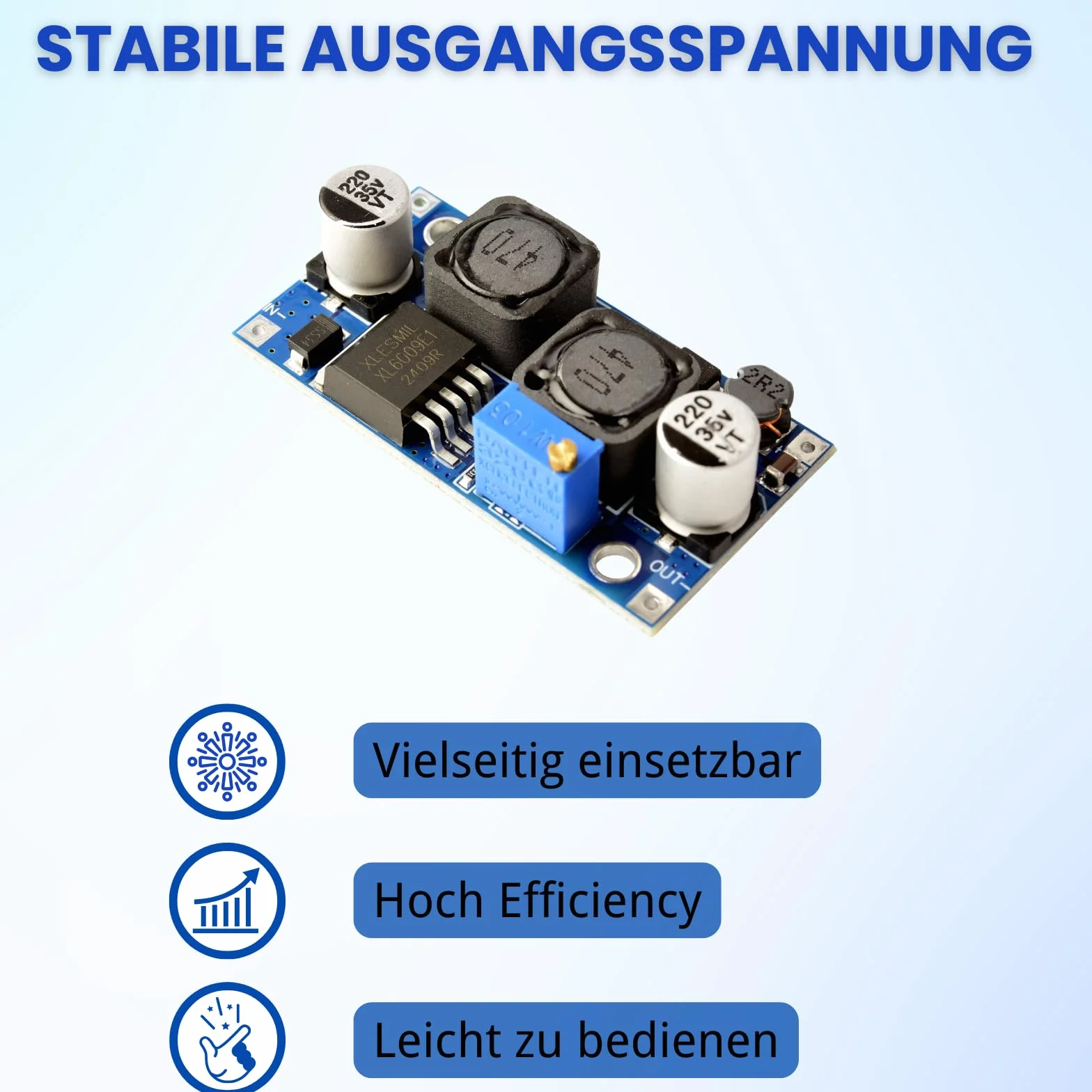 Konwerter DC-DC 1,5-35 V 3A Boost Buck XL6009 Step Up Down Regulator napięcia Zasilacz 3 sztuki
