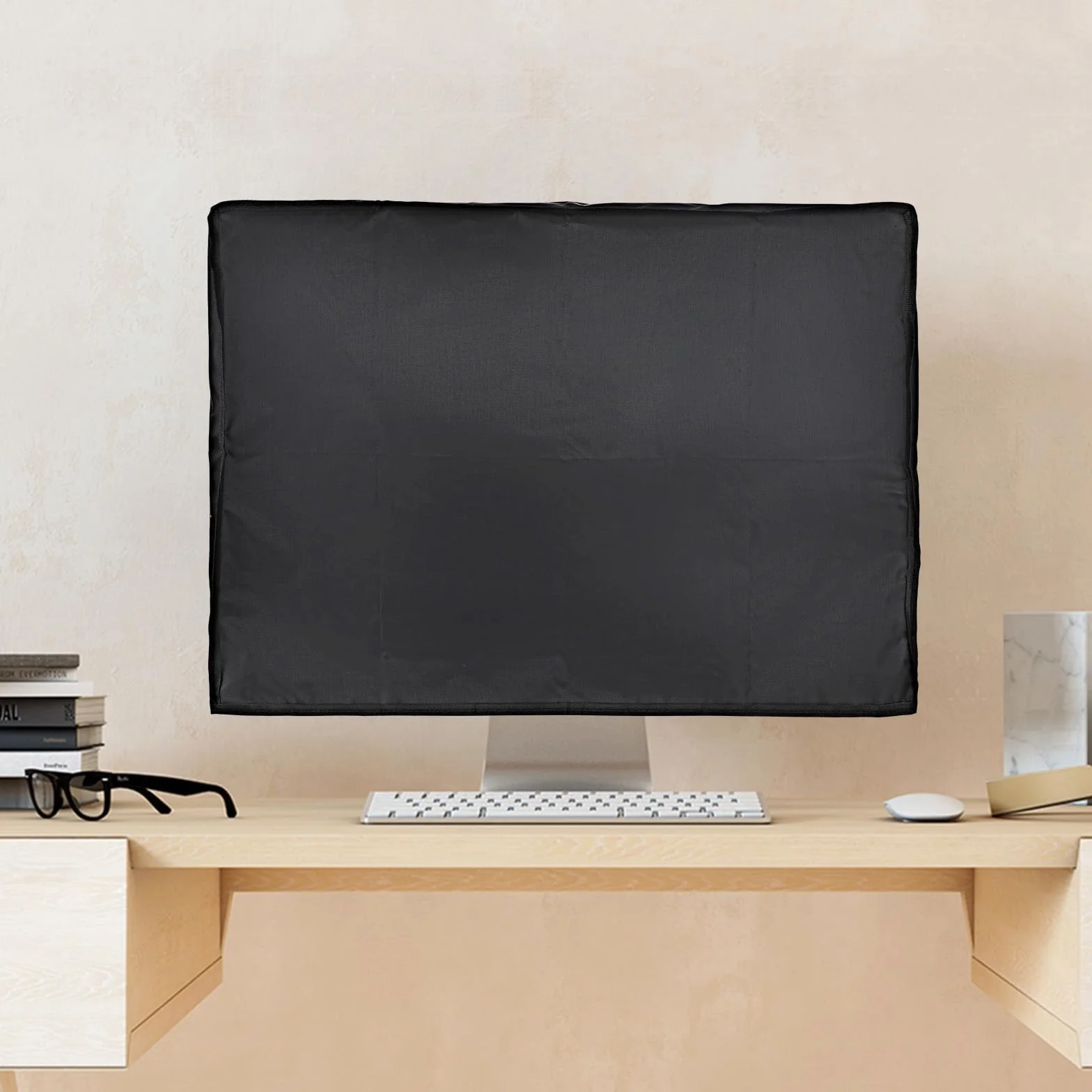 Czarne etui na monitor 24", all-inclusive etui na ekran 420D, tkanina Oxford, ochrona przed kurzem, wodoszczelna osłona na ekran PC