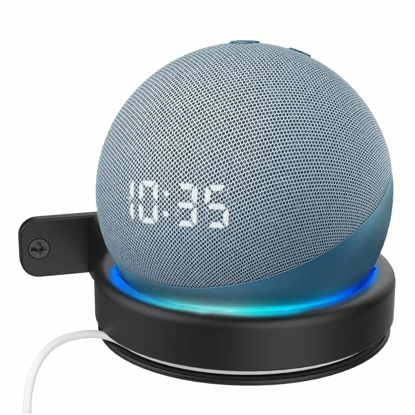 Keenso Głośnik Montażowy na ścianie ABS Uchwyt do Echo Dot 4. Generacja, Bezpieczny Projekt Blokady