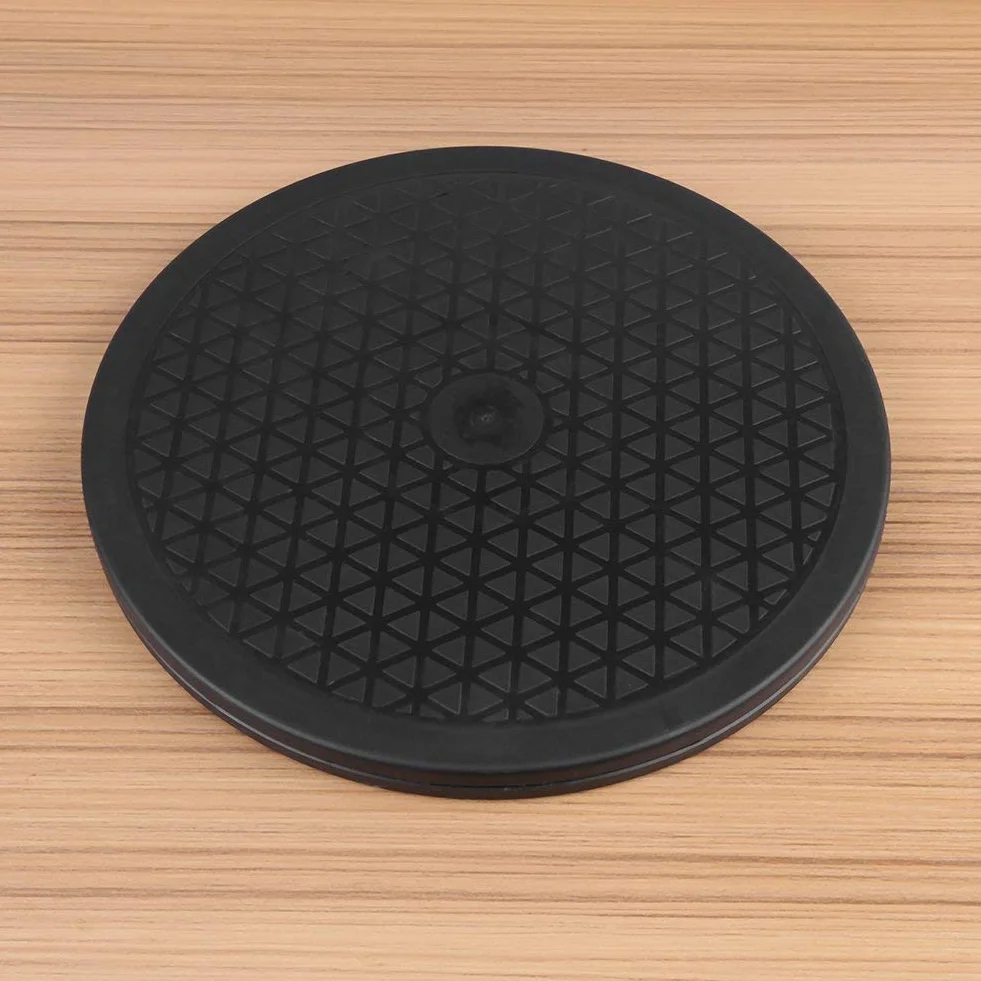 360 ° 10 '' Obrotowa Platforma Modelarstwo Malowanie Natryskowe Stojak Gramofonowy 25cm Czarny Gramofon Obrotowa Podstawa Podstawowa z Rowkami Odpornymi na Zarysowania do Wyświetlania