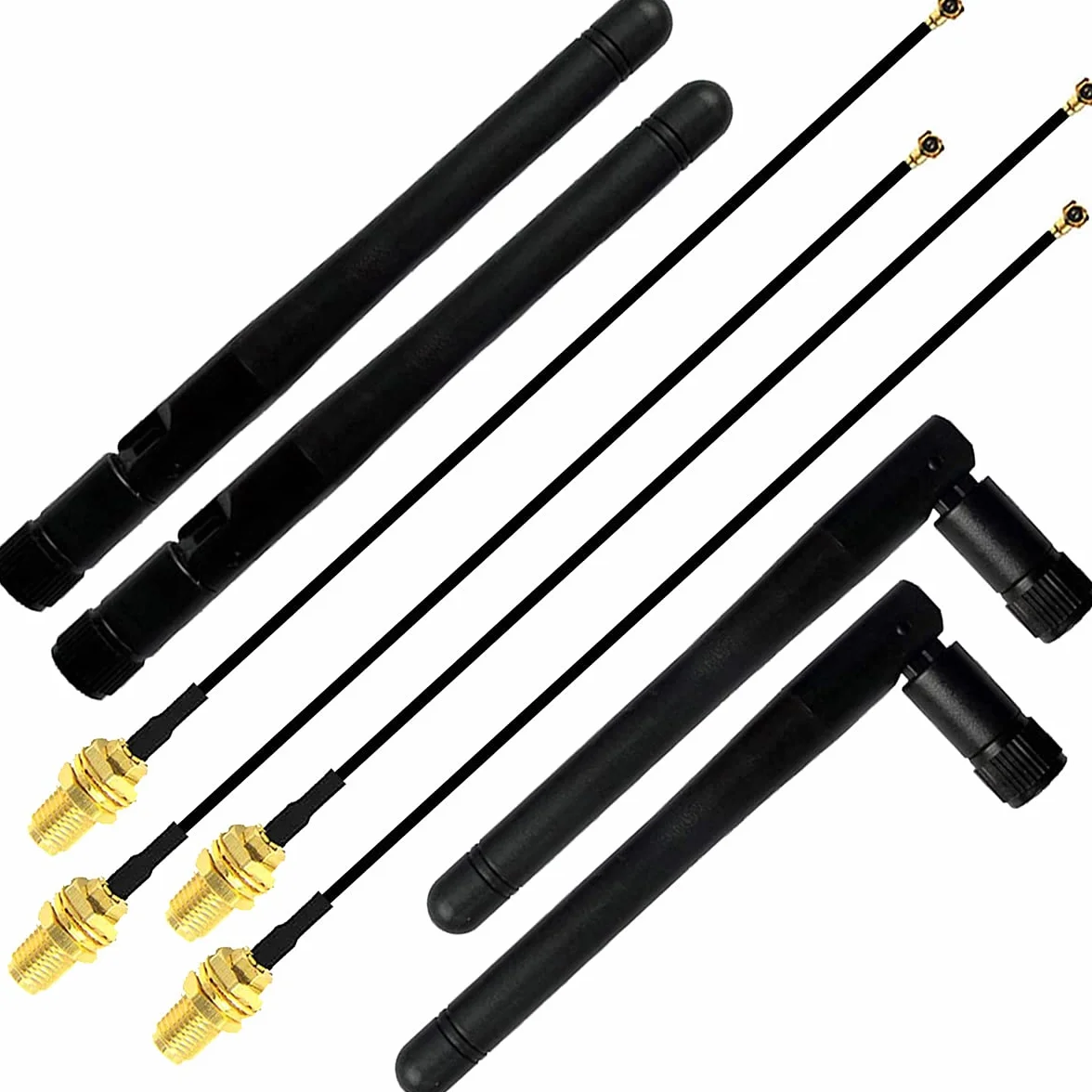 Antena WiFi Pigtail SMA męski kabel przedłużający U.FL IPEX IPX MHF MHF2 żeński 3dBi 2,4 GHz do routera