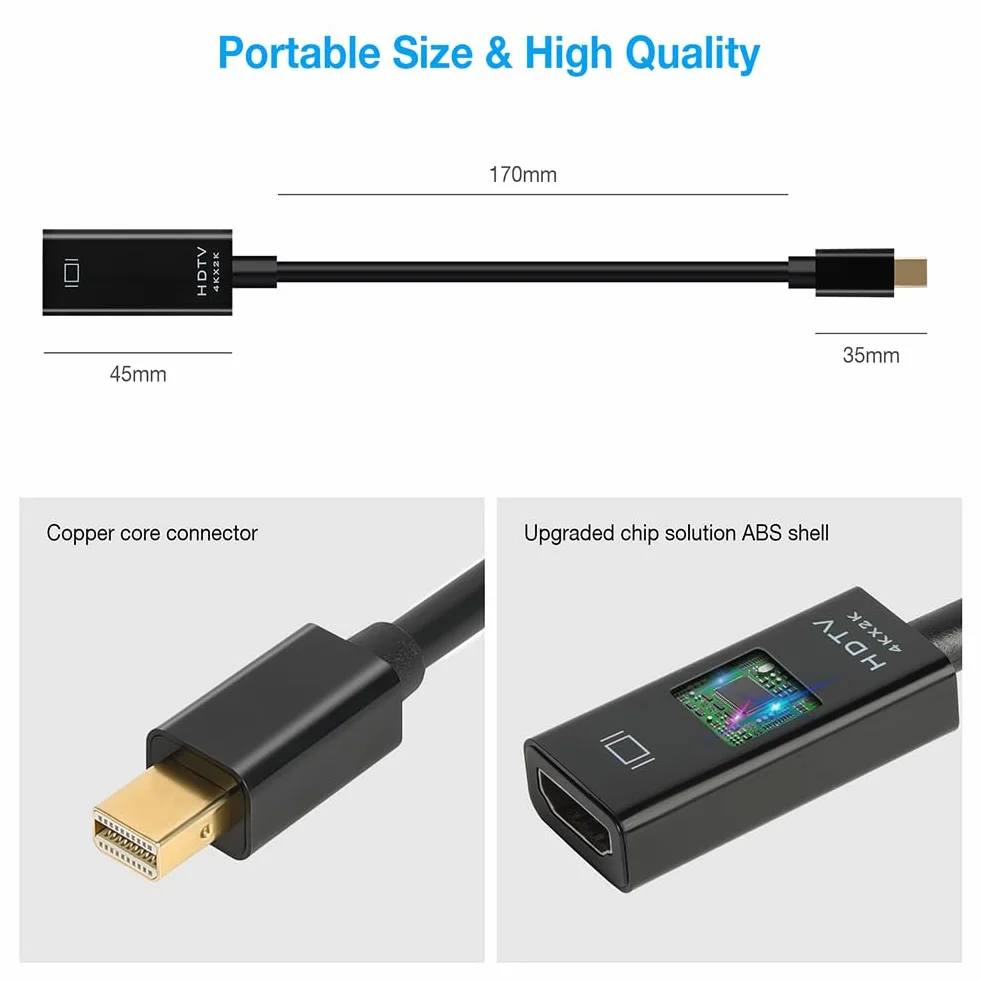 AXFEE 4K Mini DisplayPort na HDMI 2 adapterów czarny
