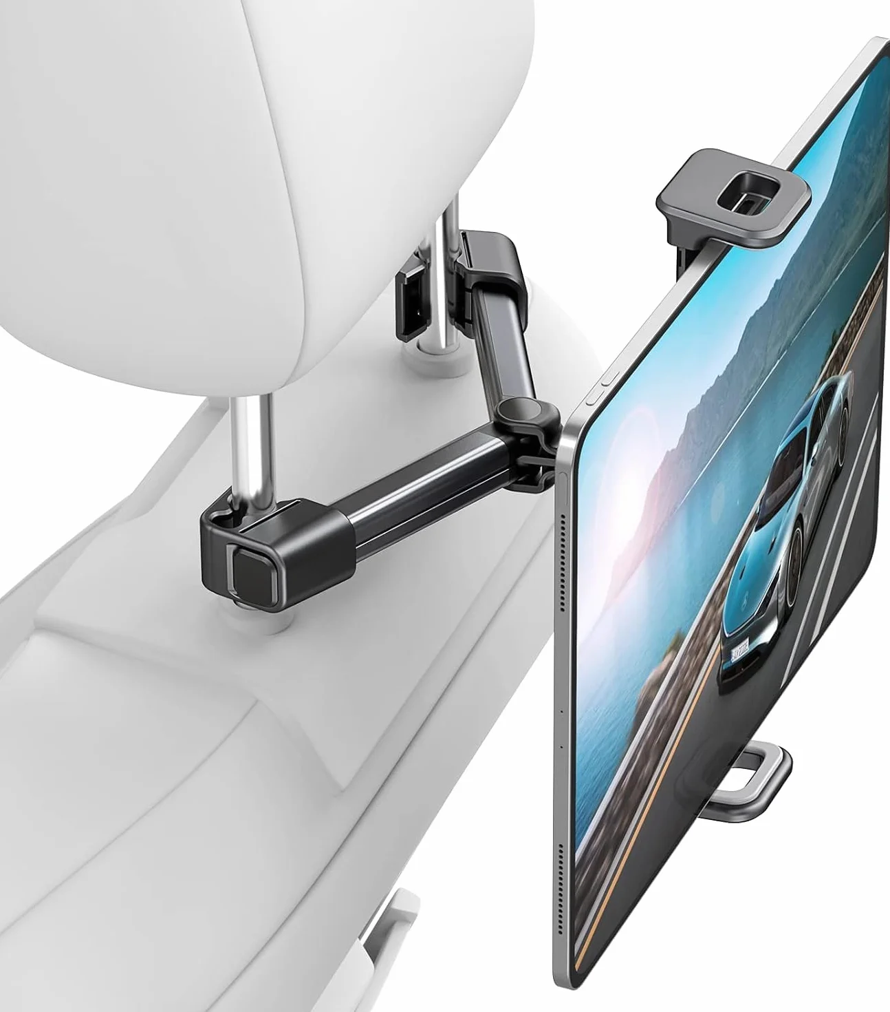 uchwyt samochodowy na tylnym siedzeniu, uchwyt samochodowy na telefon/tablet, obrót o 360°, solidny i stabilny, kompatybilny z tabletami, iPadami, telefonami