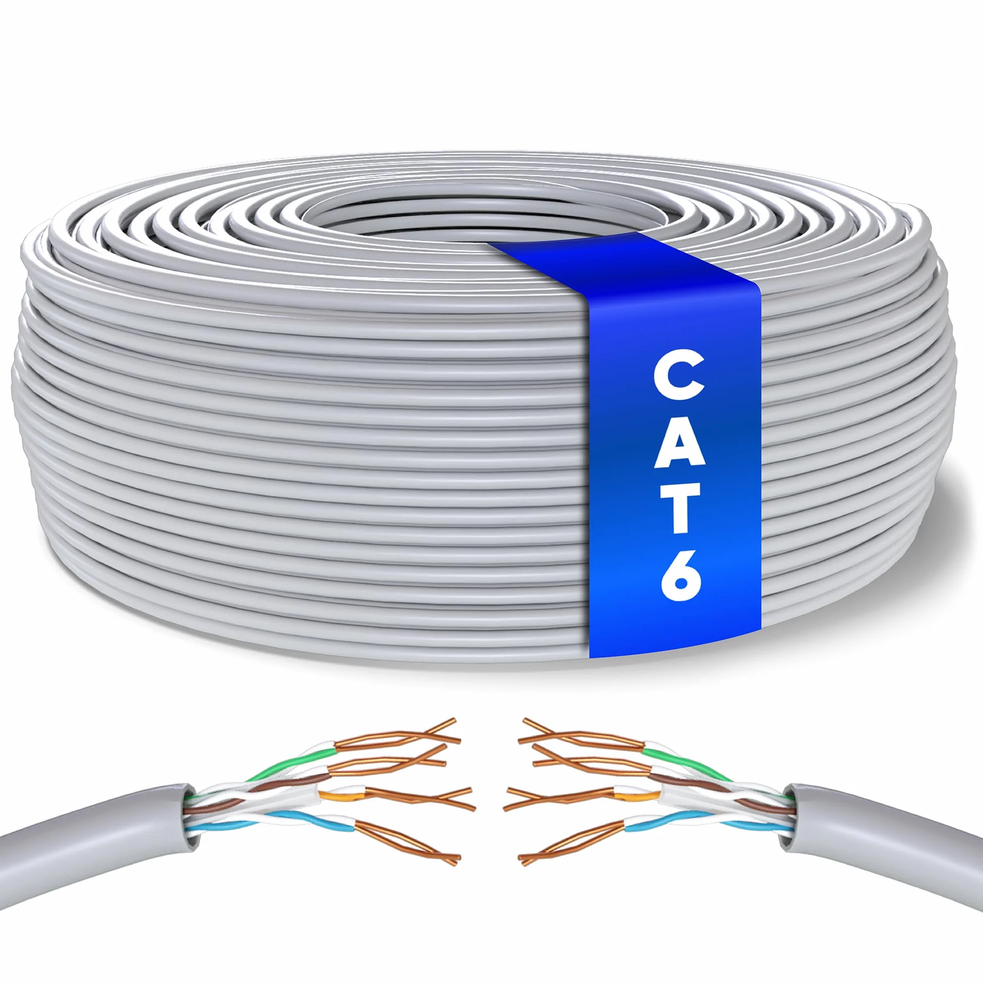 Kabel Ethernet Cat 6 25m UTP CCA AWG24 1 Gb/s 250 MHz Szary Mr. Tronic