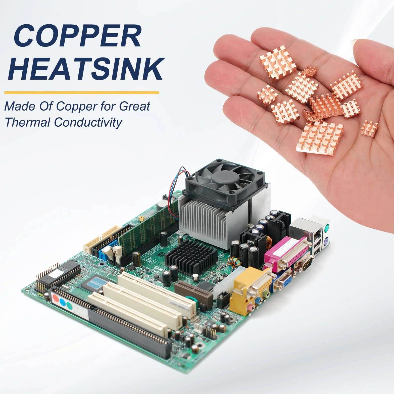 PATIKIL Radiator miedziany 6x6x6mm 8 szt. CPU Tranzystor mocy FET IC