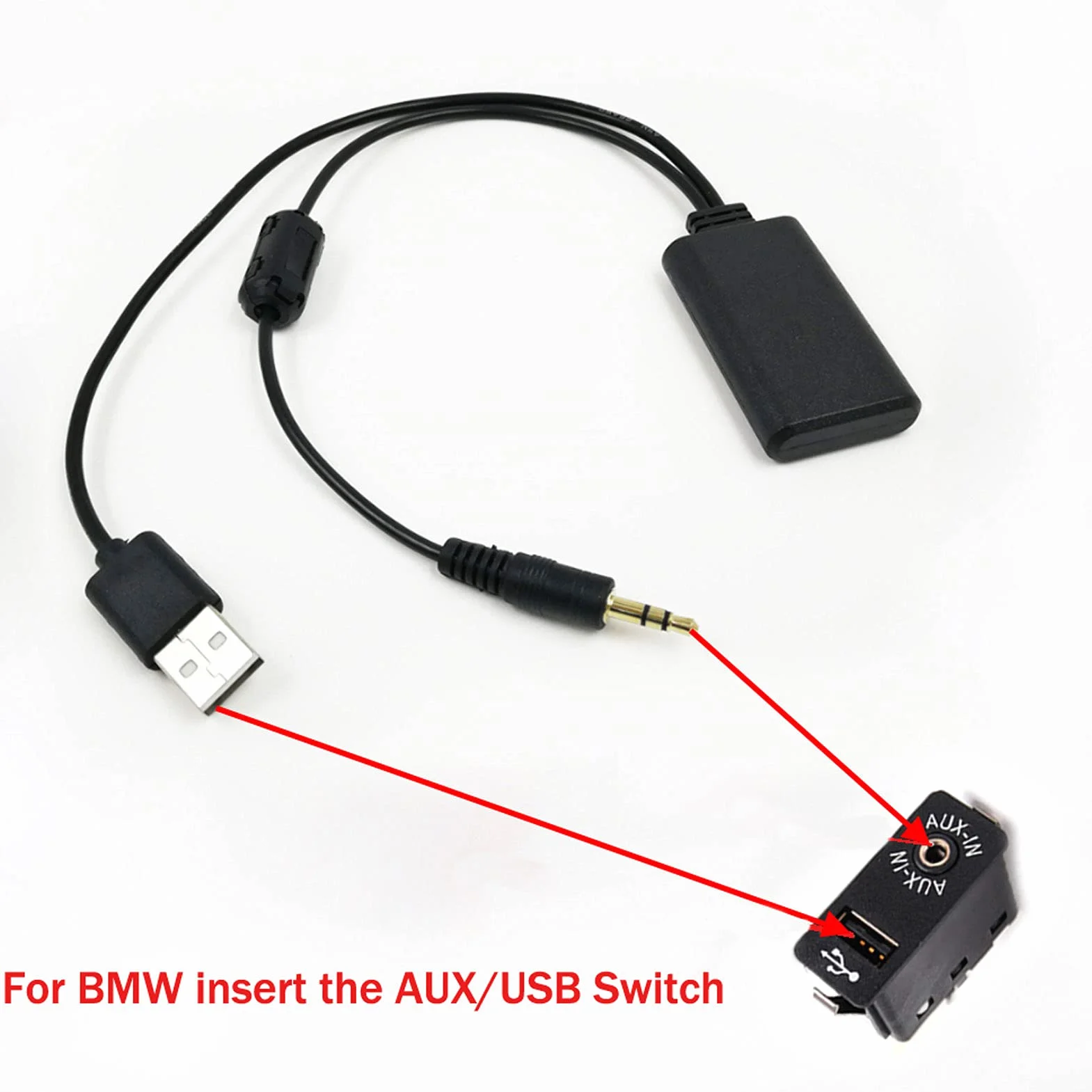 Aramox samochodowy odbiornik Bluetooth, port USB 3,5 mm AUX + 5 V/12 V, bezprzewodowy odbiornik Bluetooth 5.0, odtwarzacz muzyczny, złącze adaptera audio