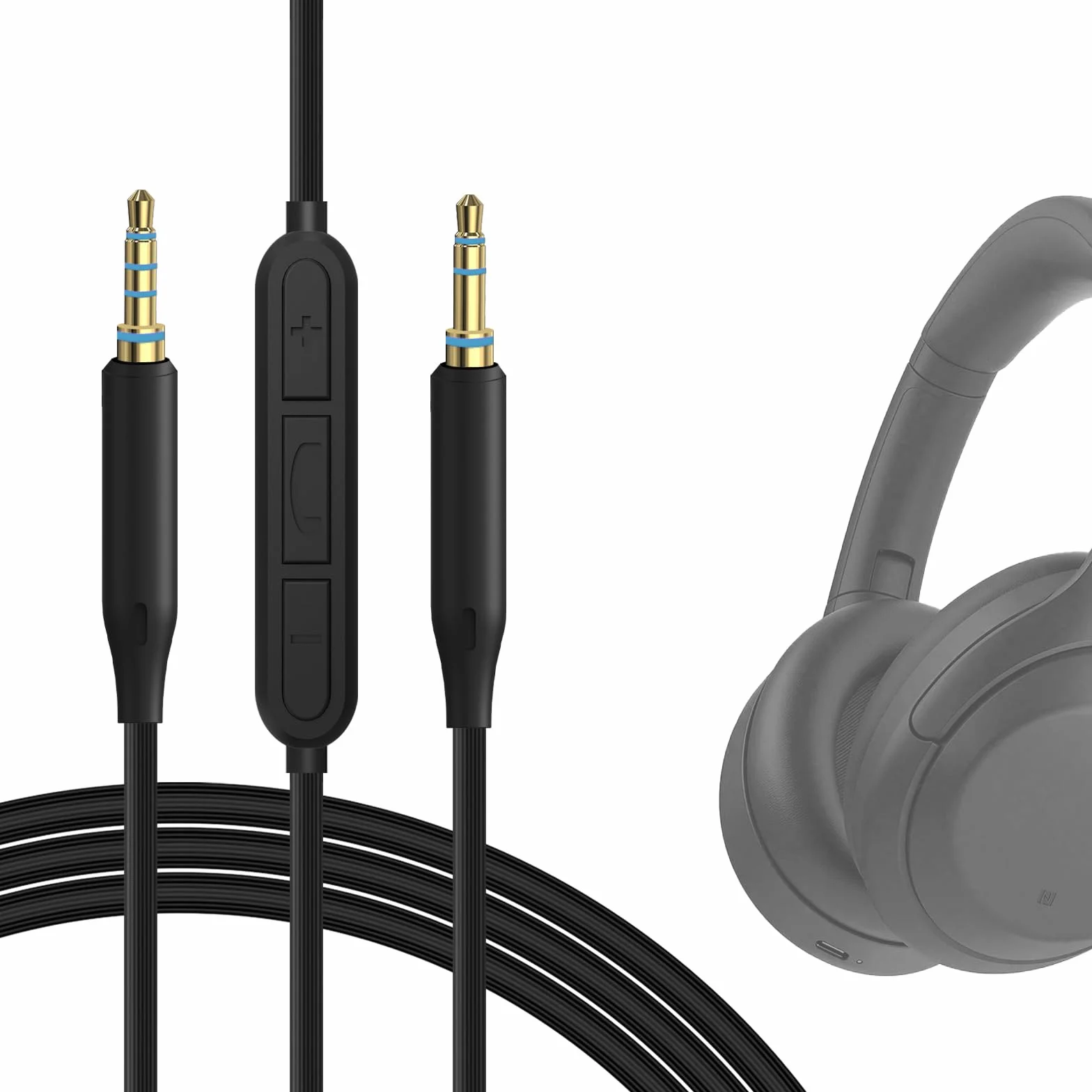 Kabel audio Geekria z mikrofonem, kompatybilny z Sony WH-1000XM6/1000XM5, ULT WEAR, WH-XB920N, słuchawkami, zamienny kabel stereo 3,5 mm z mikrofonem w przewodzie (1,2 m)