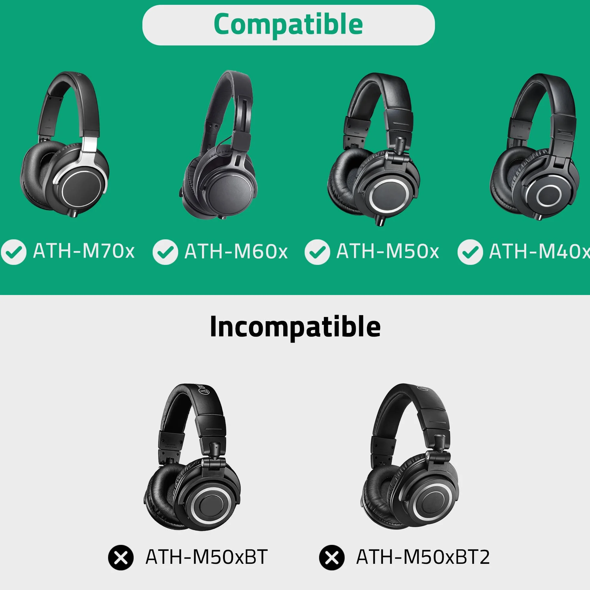 Kabel audio Geekria kompatybilny z słuchawkami ATH-M70x/M60x/M50x/M40x, 2,5 mm zamienny kabel stereo AUX (4 ft/1,2 m)