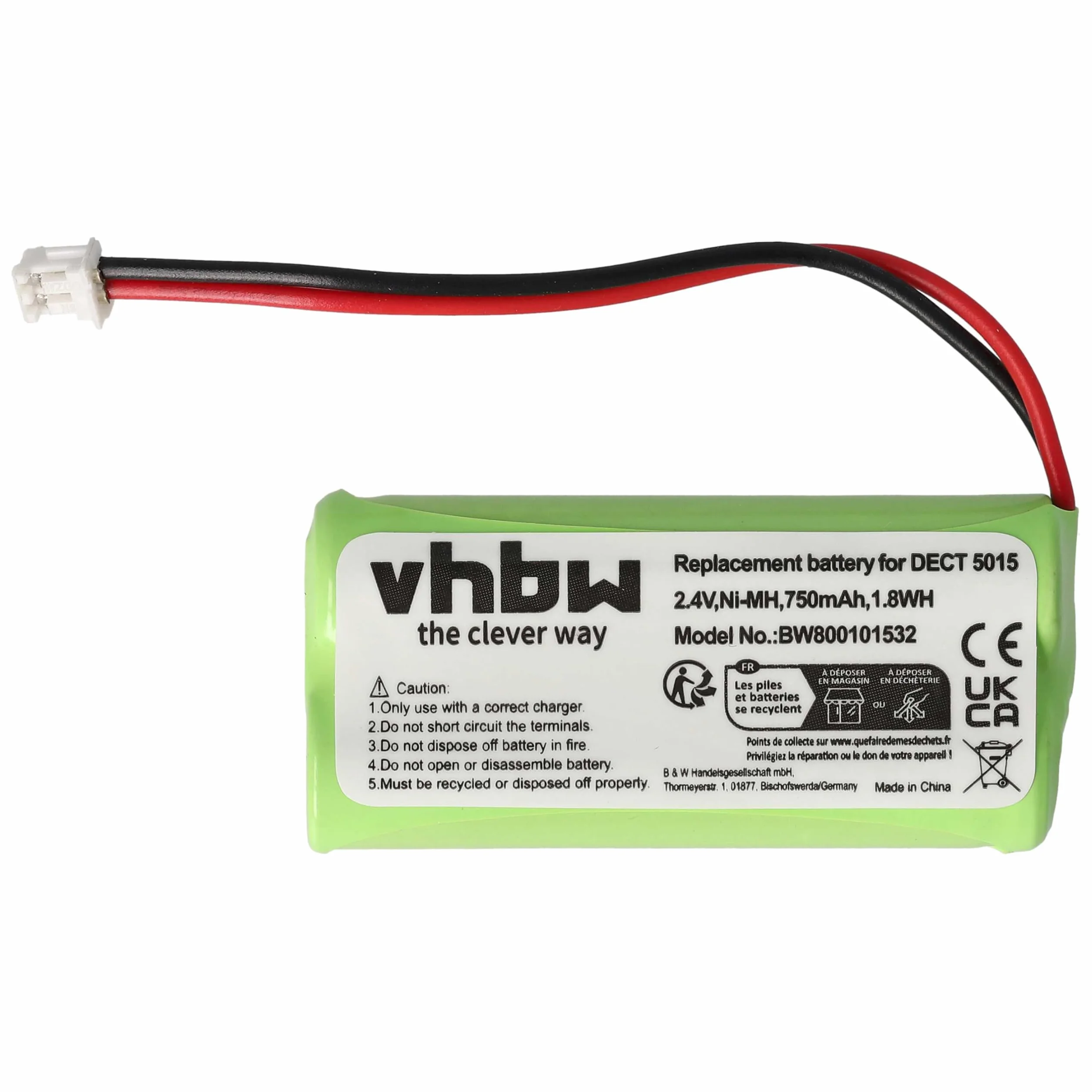 Bateria NI-MH 750 mAh 2,4 V kompatybilna z AUDIOLINE DECT 5015