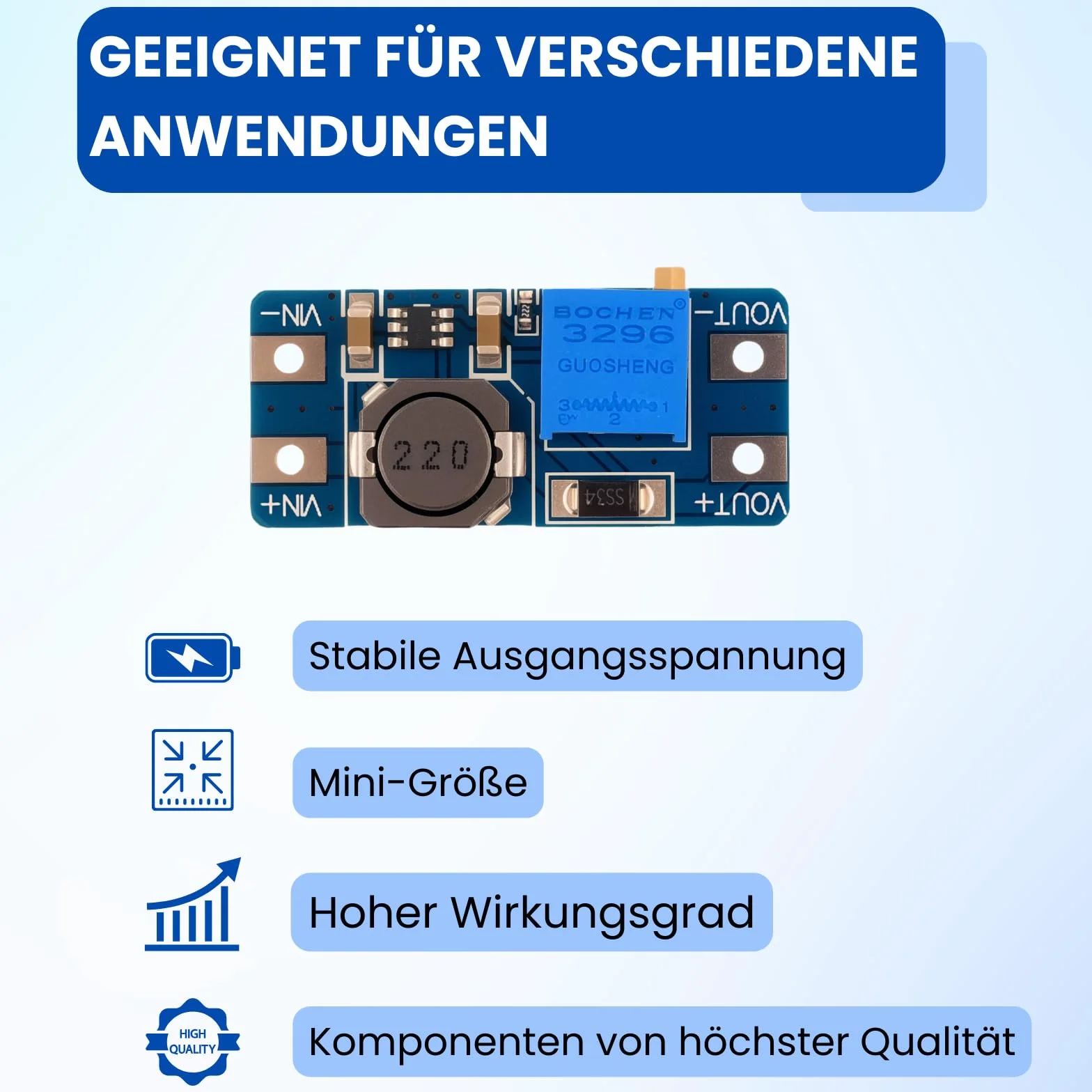 Przetwornica napięcia DC-DC Step Up Boost Converter 2-24V do 5-28V LAOMAO Power Module kompatybilny z Arduino zestaw 10