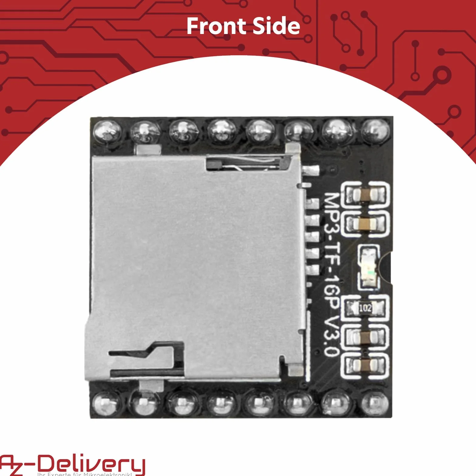 AZDelivery 3 x Mini MP3 Player Master Module kompatybilny z Arduino