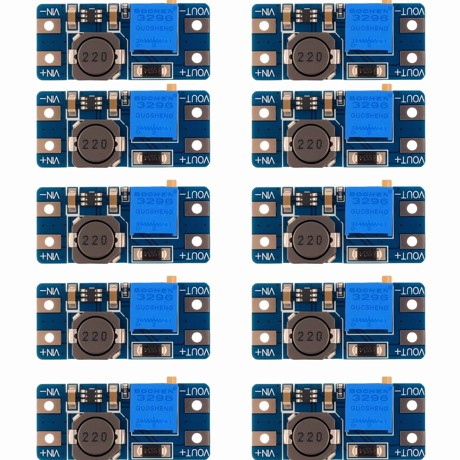 Przetwornica napięcia DC-DC Step Up Boost Converter 2-24V do 5-28V LAOMAO Power Module kompatybilny z Arduino zestaw 10
