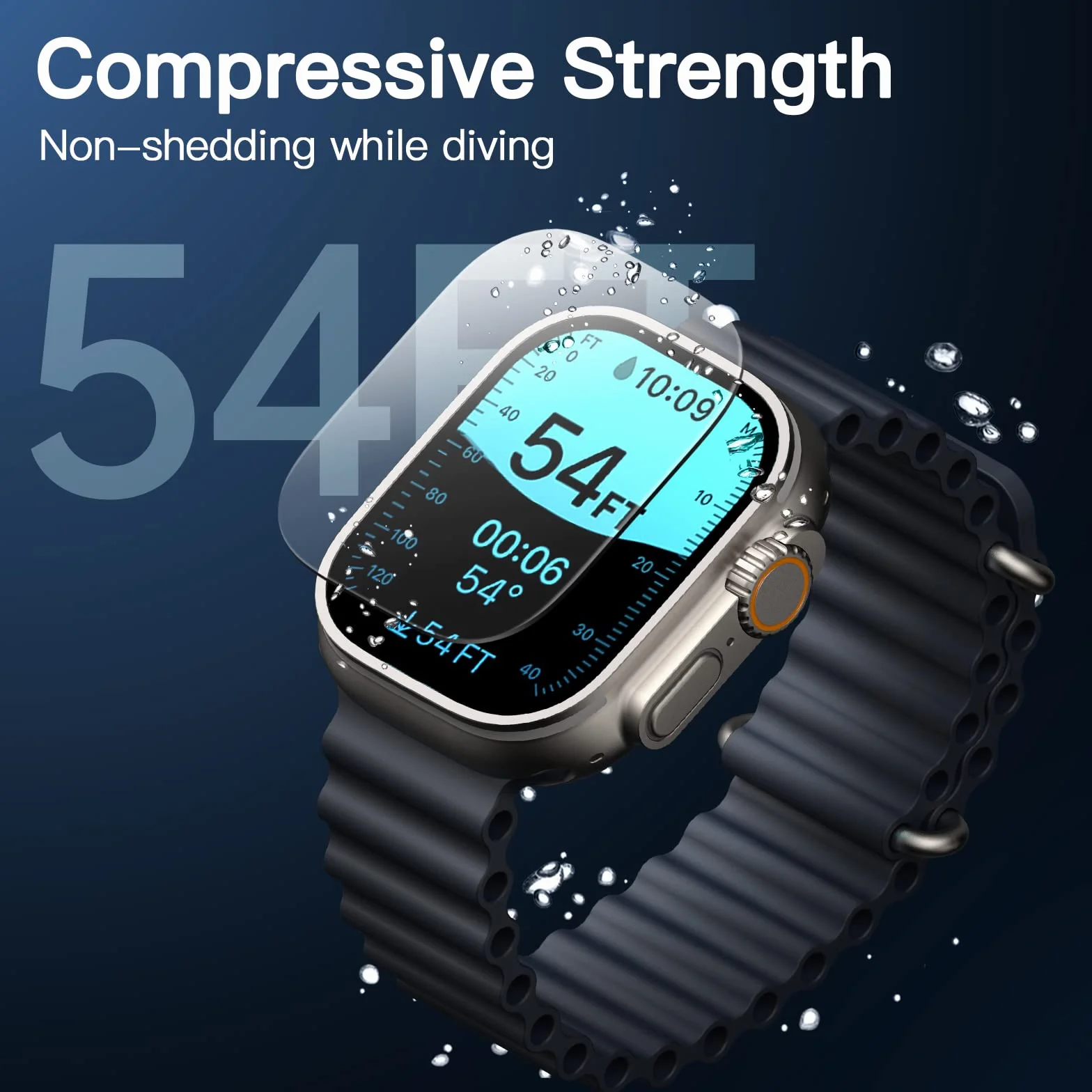 JETech Ochraniacz Ekranu dla Apple Watch Ultra 3/2/1 49mm, Screen Protector Folia Szkło Hartowane Film, HD Wyczyść, 3 Sztuki