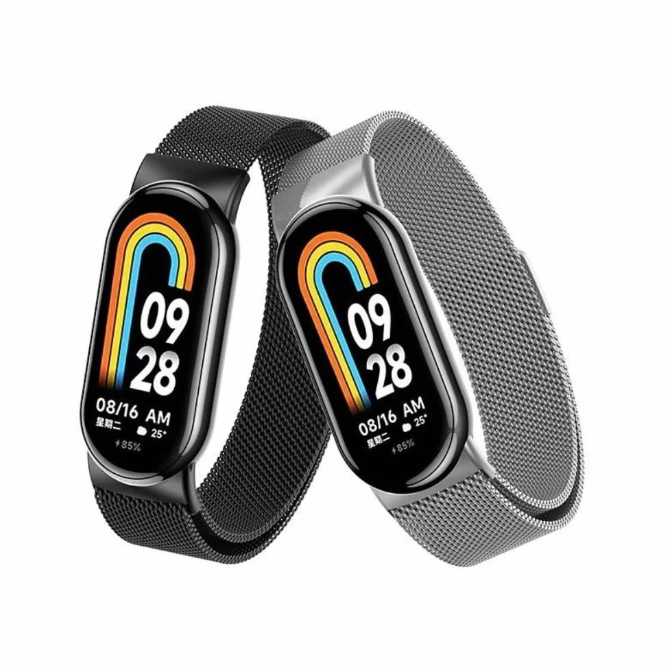 Bransoletka zastępcza do Xiaomi Smart Band 8/9/10 NFC, zapięcie magnetyczne, regulowana metalowa bransoletka dla kobiet i mężczyzn