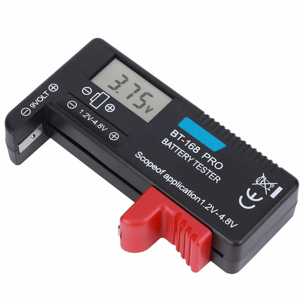 Tester baterii kompaktowy 1,2 V - 4,8 V LCD cyfrowy do małych baterii guzikowych