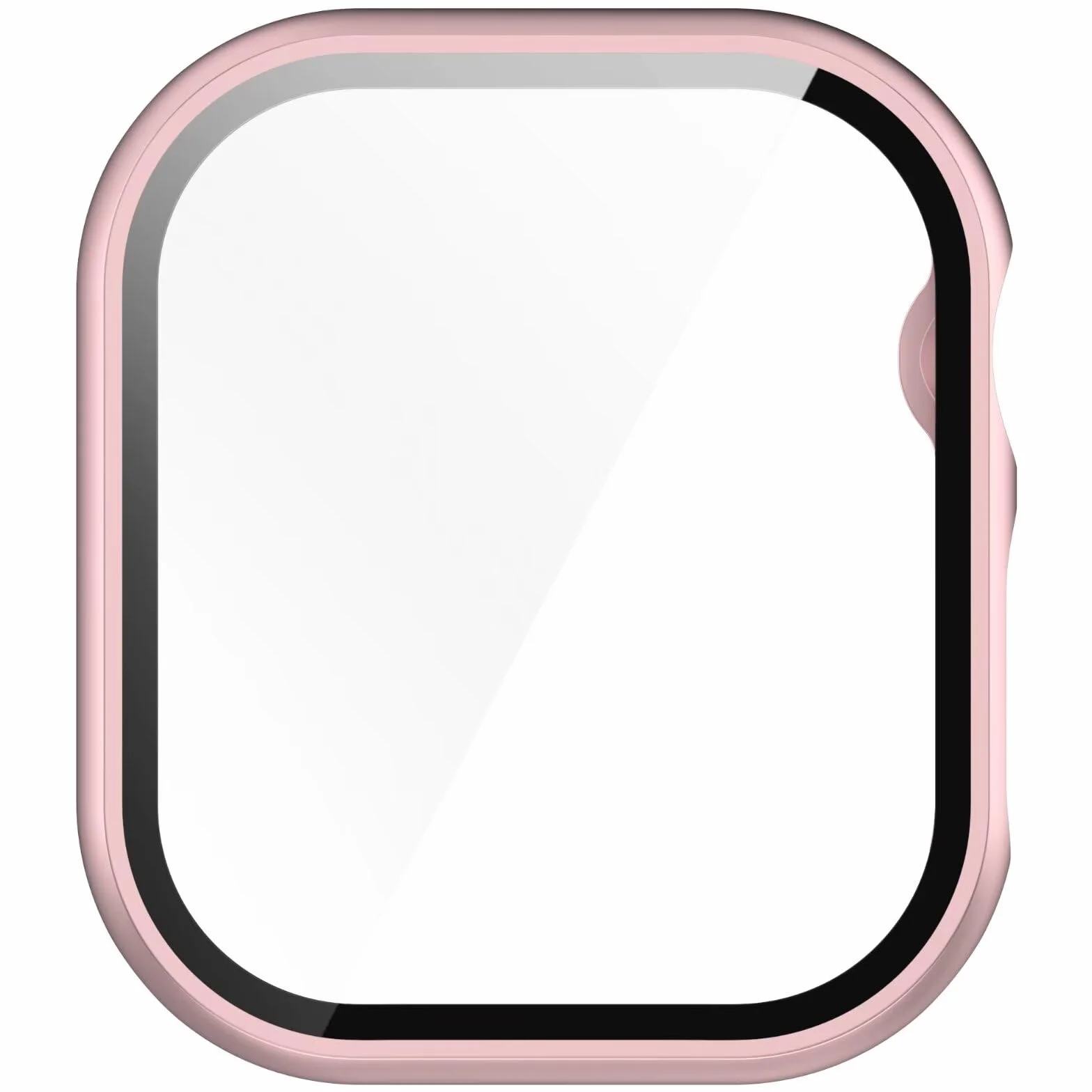 Etui kompatybilne z Apple Watch Series 10 42 mm, PC + folia hartowana, odporne na zarysowania, różowe złoto