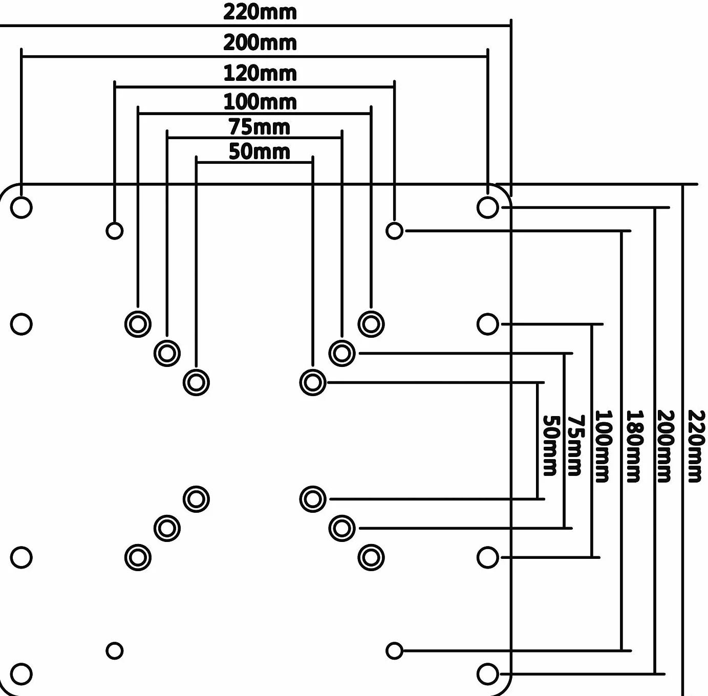 mywall HA3L uniwersalny adapter VESA 50/75/100x200 powiększony uchwyt do monitora ścienny