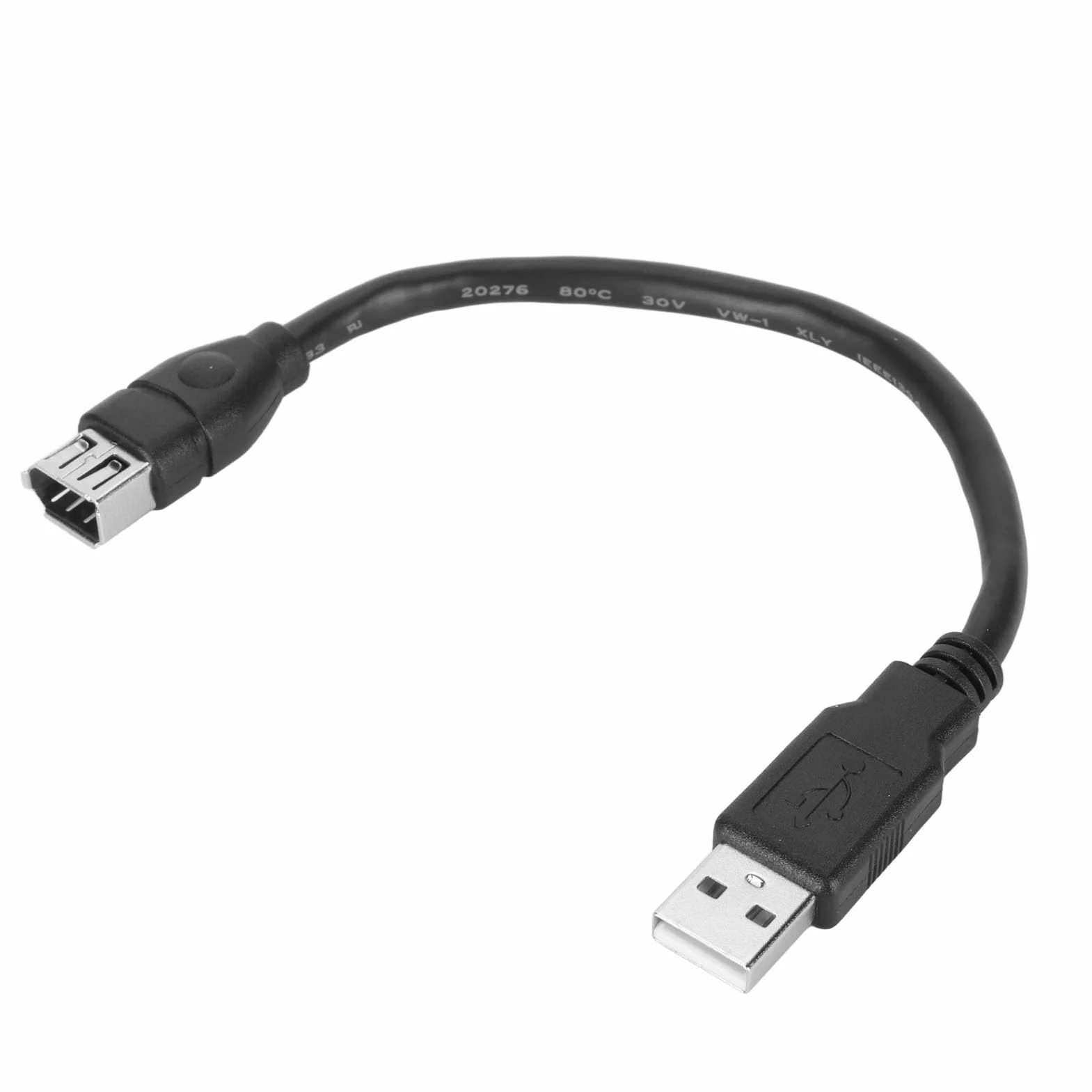 Kabel Firewire, IEEE 1394, 6-pinowy żeński na Kabel Przejściowy USB 2.0 AM do Większości Kamer DV, 20 Cm
