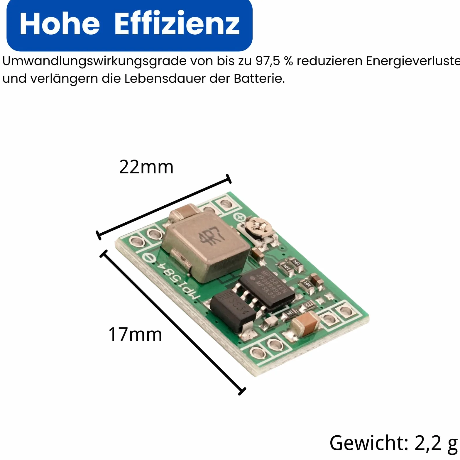 MP1584EN DC-DC Buck Converter 4,5-28 V do 0,8-20 V Step Down regulowany przetwornik 6 sztuk