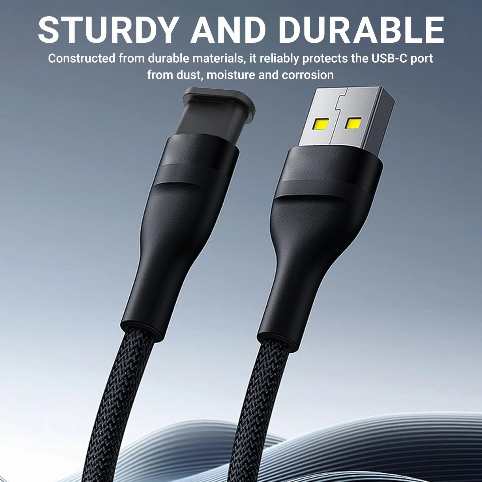 20 sztuk nasadek ochronnych USB-C na wtyczkę i kabel – ochrona przed kurzem zatyczka USB C z silikonu – chroni złącze USB typu C – do smartfonów, laptopów, kolor czarny i przezroczysty