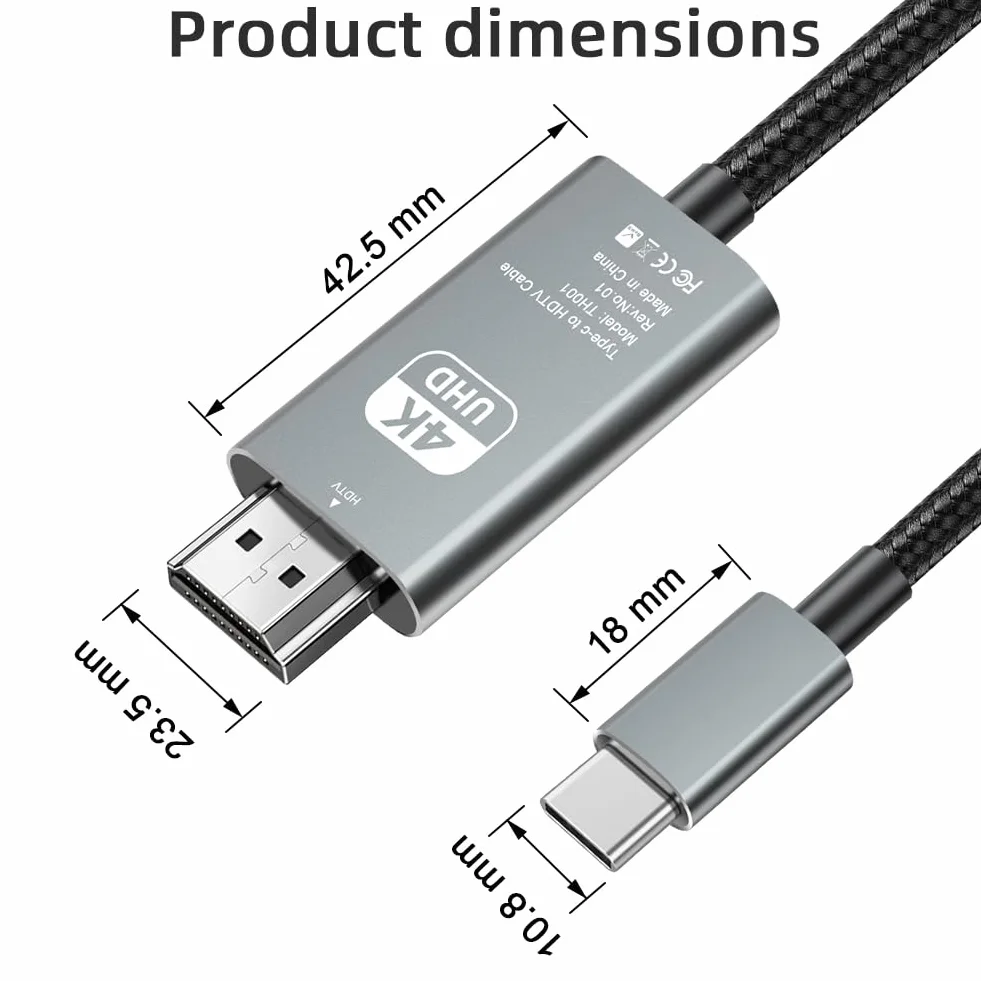 AXFEE Kabel USB C do HDMI 2 m 4K 60 Hz Ultra High Speed UHD