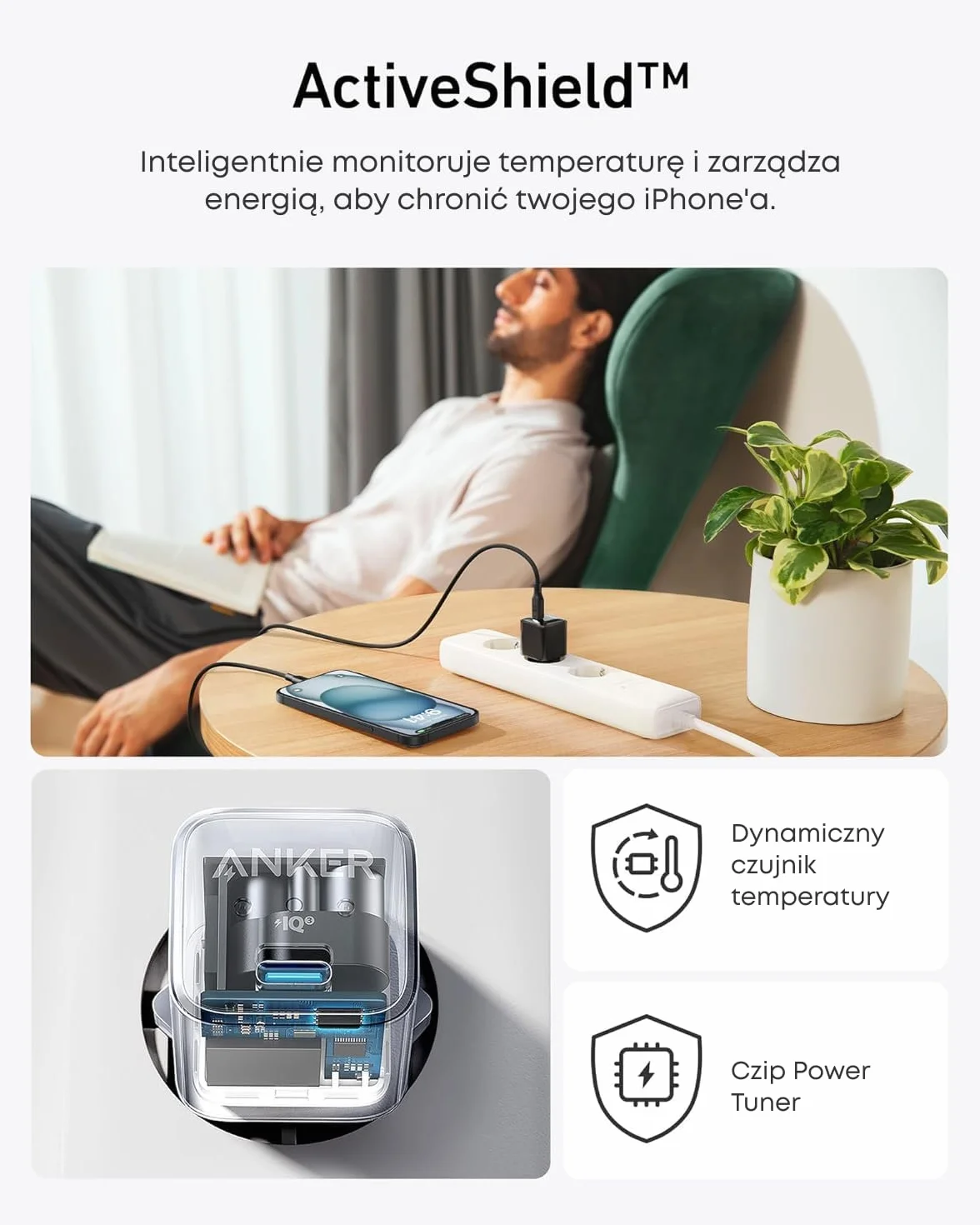 Anker Nano ładowarka USB C 20 W PIQ 3.0 kompaktowy zasilacz do iPhone 16/15/14/13/12 Pixel 4/3 iPad iPad mini