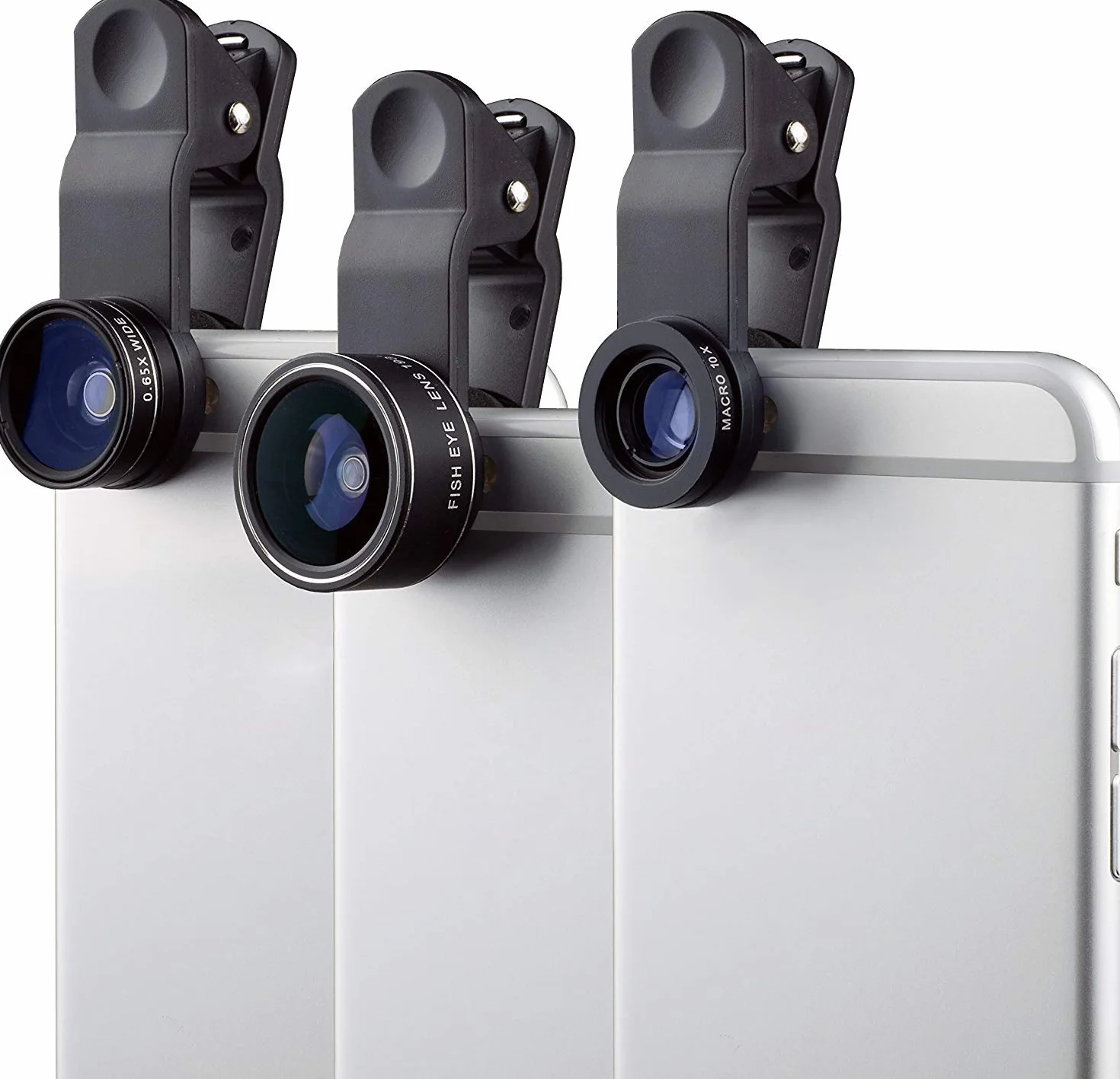 MyGadget Handy Lens Set - 180 ° Fisheye + 0,65x Szeroki kąt + 10x Macro Lens - Zestaw kamer do smartfona i tabletu, w tym iPad, iPhone Samsung
