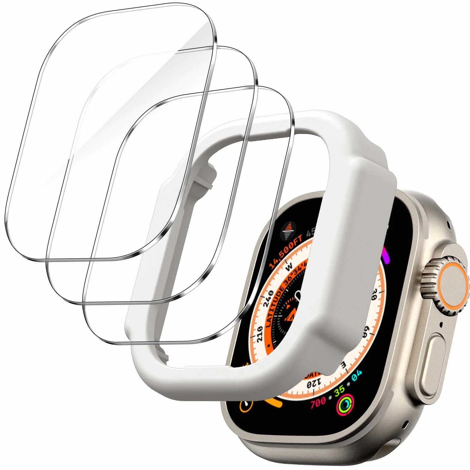 JETech Ochraniacz Ekranu Apple Watch Ultra 3/2/1 49mm Szkło Hartowane Odporny na Zarysowania 3 Sztuki