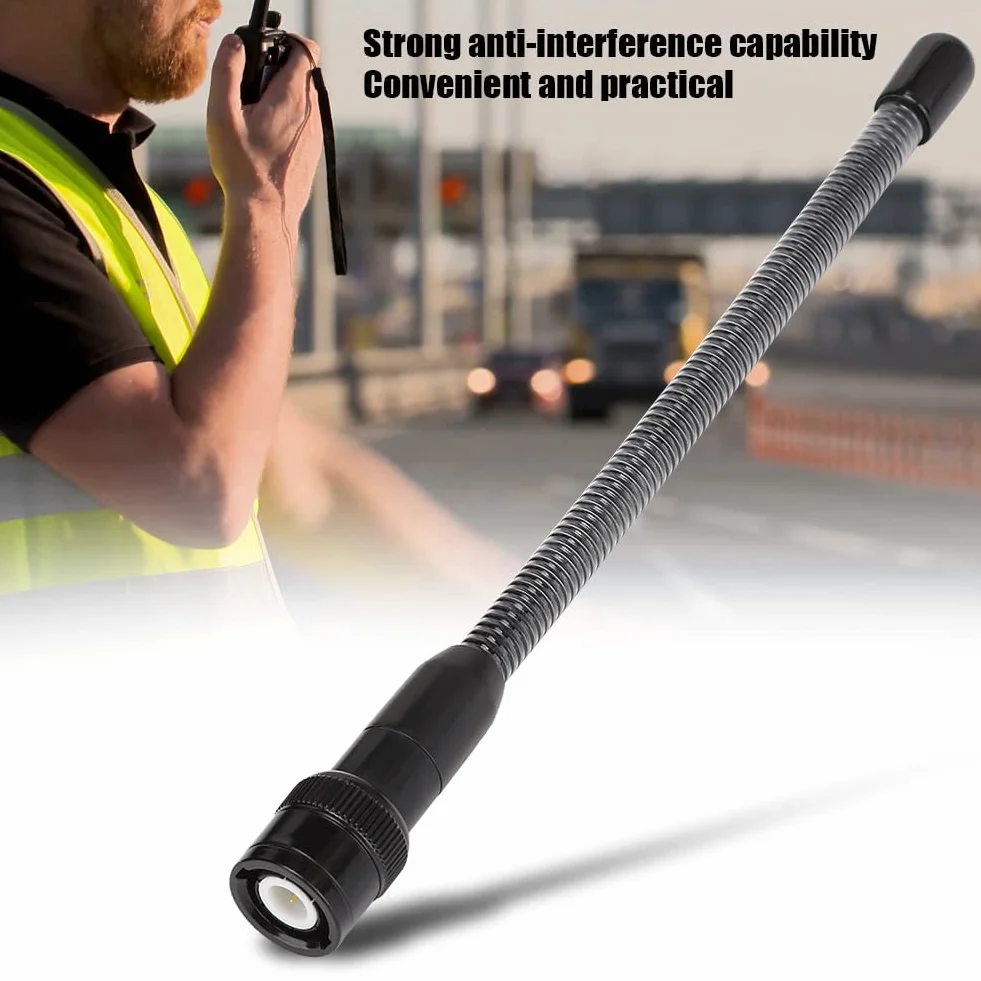 Antena Sprężynowa UHF 400-470 MHz 50 W 3dBi 16 cm BNC do Walkie Talkie Ham Radio Czarny