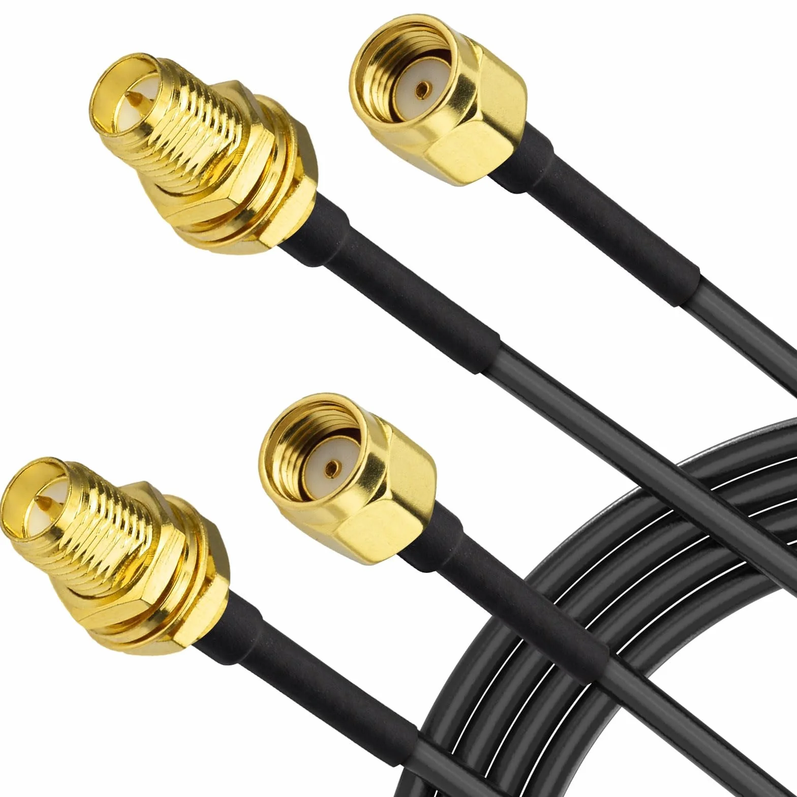 Superbat kabel wydłużający RP-SMA do WLAN anteny 2m (2 sztuki): złącze RPSMA na gniazdo kabel RG174 do bezprzewodowej karty sieciowej Mini PCI Express PCIE USB WiFi Adapter WiFi Router IP Kamera
