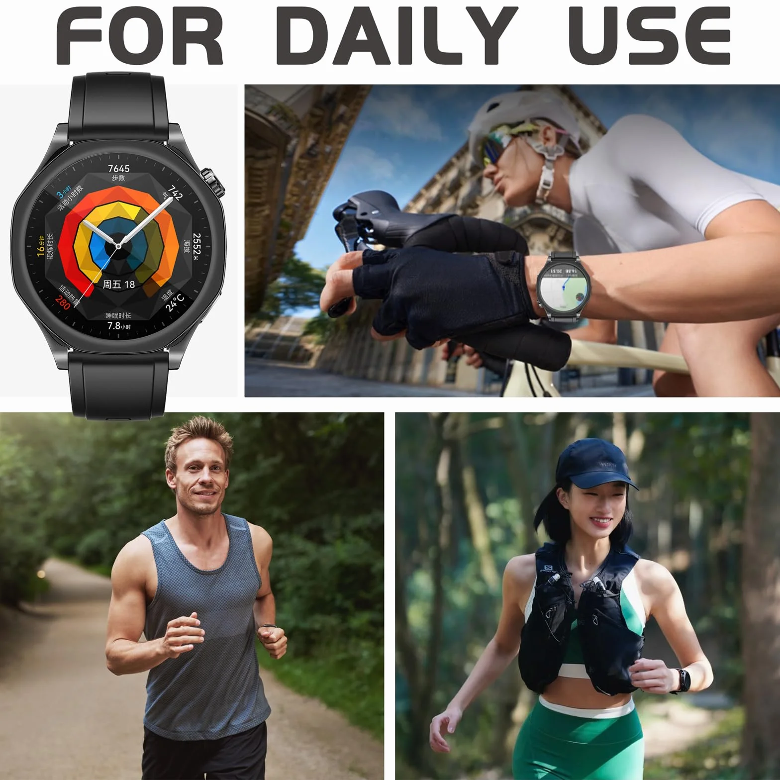 sciuU Etui ochronne kompatybilne z Huawei Watch GT 5 46 mm, elastyczne etui z TPU z wbudowaną osłoną ekranu, miękka ramka i odporna na wstrząsy osłona pasuje do smartwatcha GT5, czarne