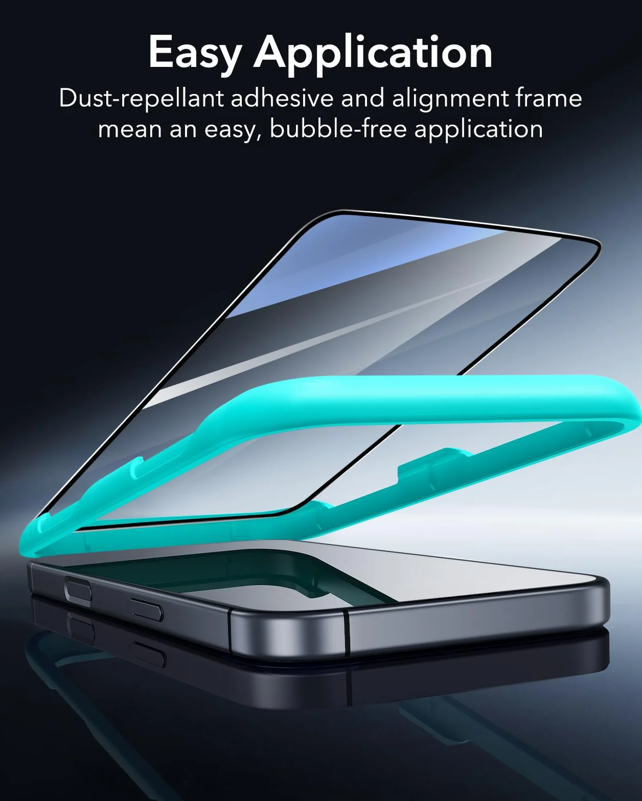ESR Folia ochronna na ekran iPhone'a 17/iPhone'a 16 Pro, twardość 9H, klasa wojskowa, nietłukąca, pełne pokrycie, folia ze szkła hartowanego z łatwym narzędziem instalacyjnym, przezroczysta HD