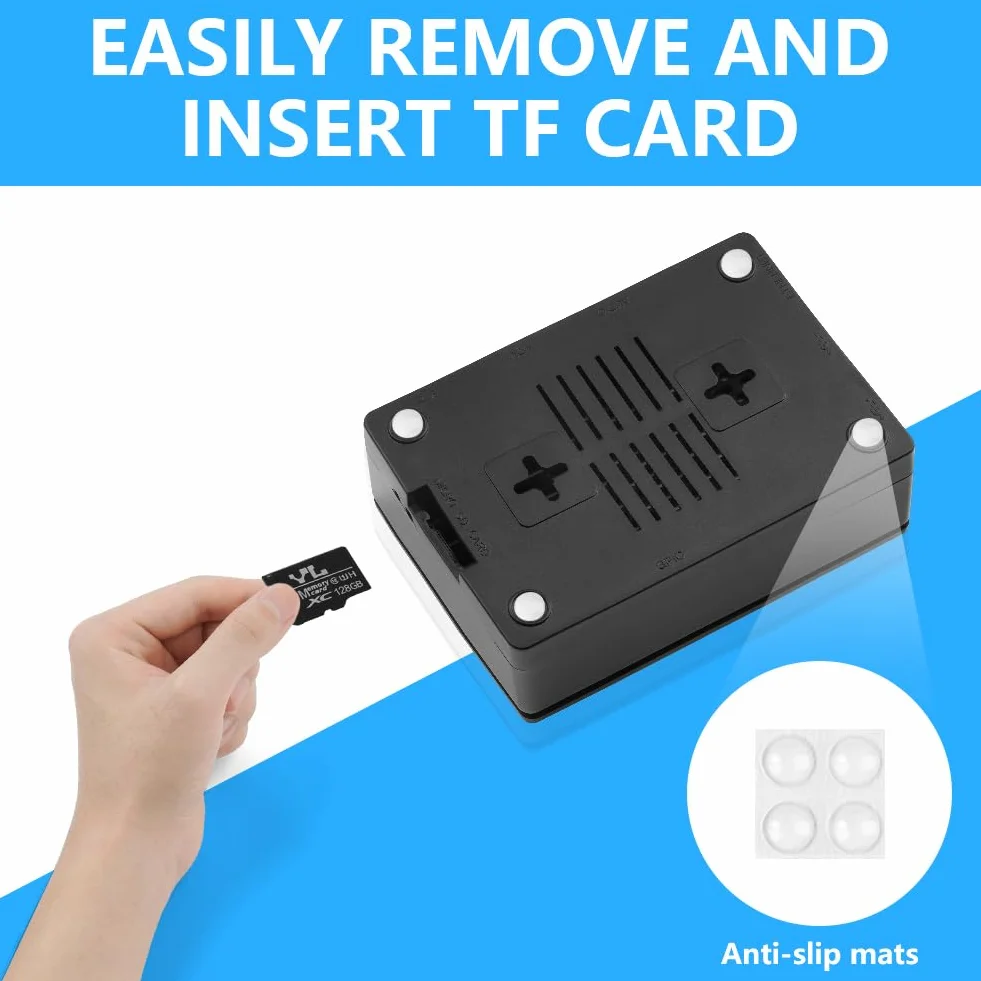 Aolso Raspberry Pi 5 Case z oficjalnym wentylatorem Active Cooler, ABS, siatka chłodząca obudowa do 4GB 8GB (czarny)