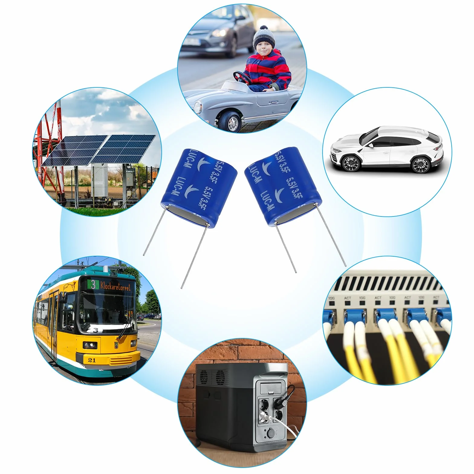 PATIKIL 4 sztuki 5,5 V 3,5 F superkondensator 0,83 x 0,39 x 0,83" aluminiowy superkondensatory typ nawijania magazynowanie energii do On Board Backup magazynowanie energii