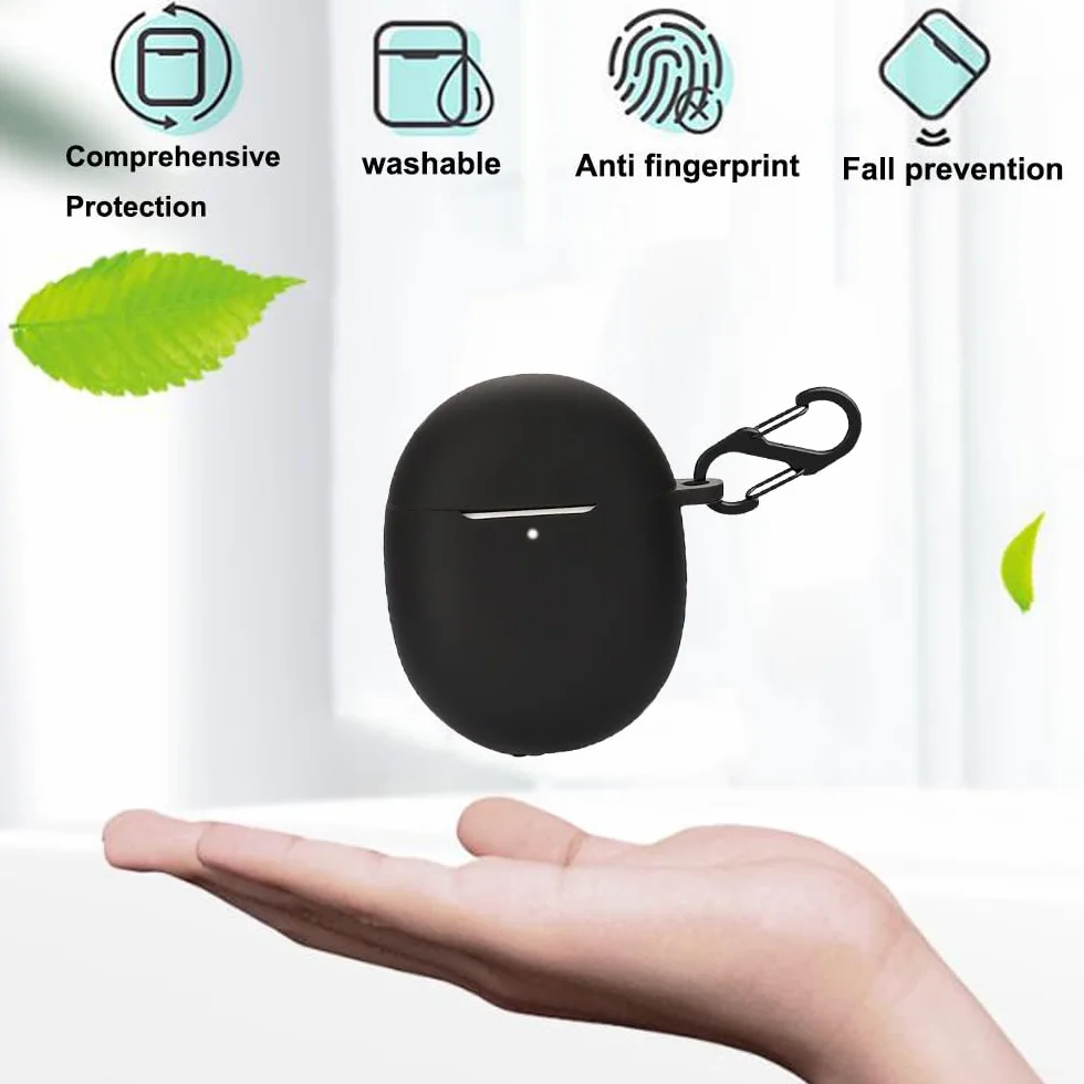 Silikonowe etui do Google Pixel Buds A-Series/Pixel Buds 2, odporne na uderzenia etui ochronne i skóra Protective Case Cover do Google Pixel Buds A-Series/Pixel Buds 2 with Keychain (czarne)