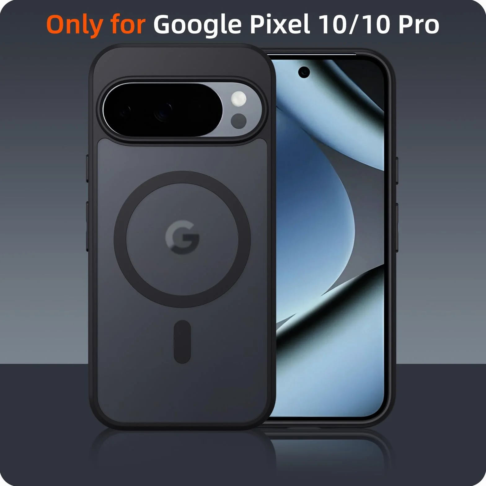 Etui magnetyczne do Google Pixel 10/10 Pro, kompatybilne z MagSafe, półprzezroczyste matowe, z 2 szkłami hartowanymi, odporne na wstrząsy