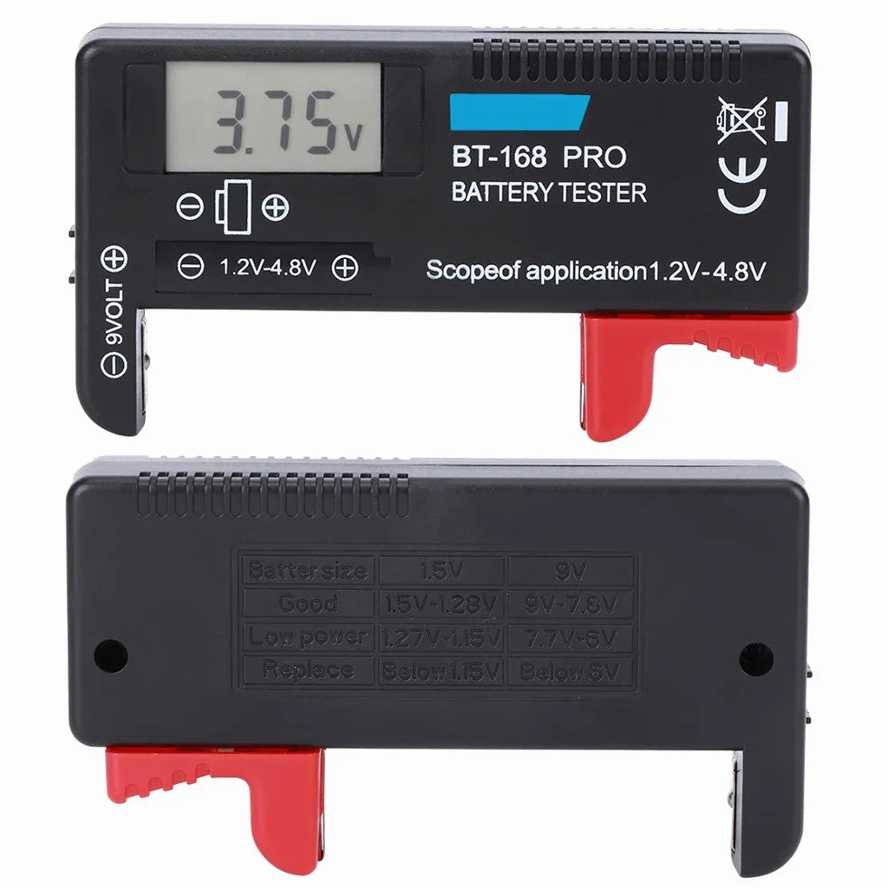 Tester baterii kompaktowy 1,2 V - 4,8 V LCD cyfrowy do małych baterii guzikowych