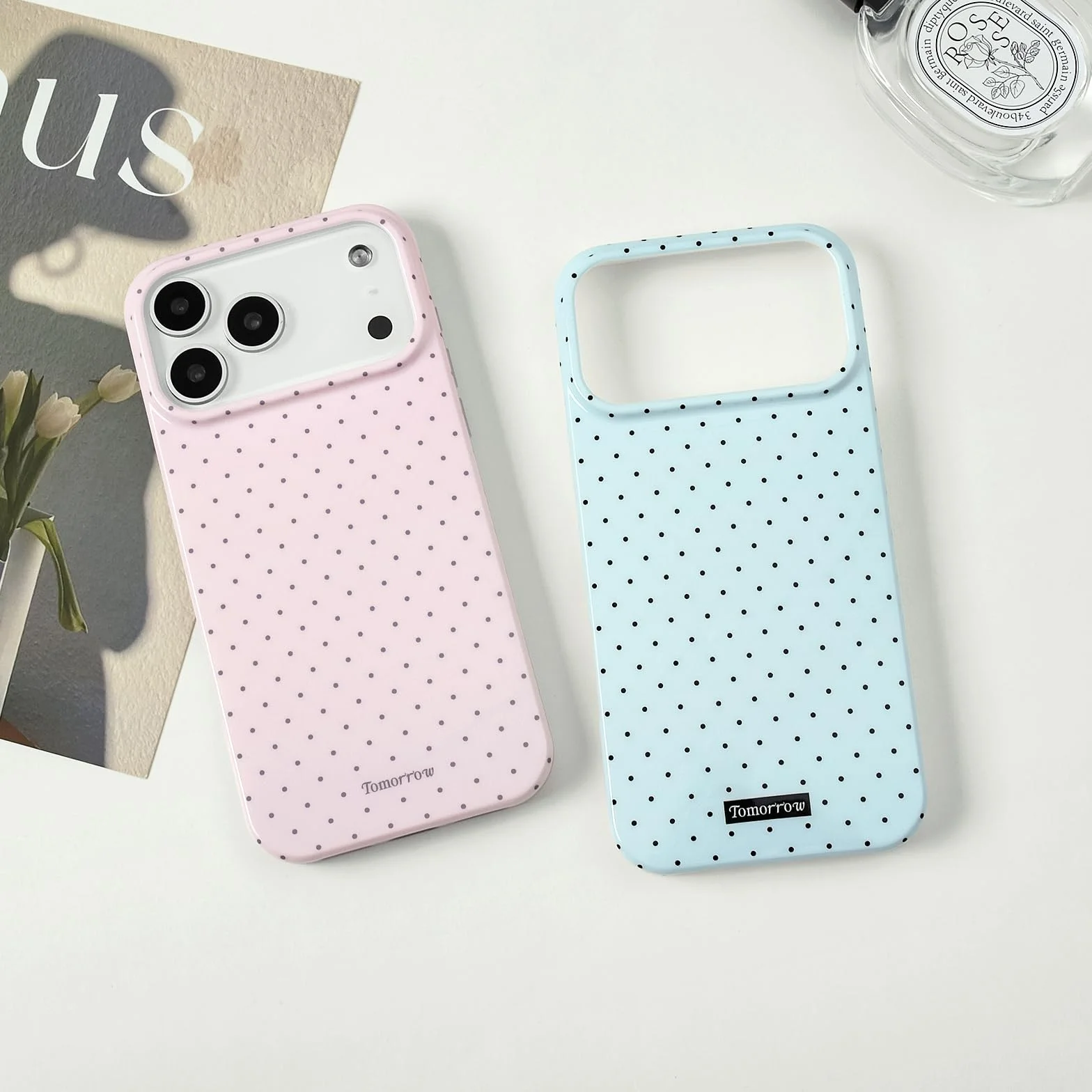 Etui na iPhone 17 Pro Max TPU różowe z wzorem w kropki