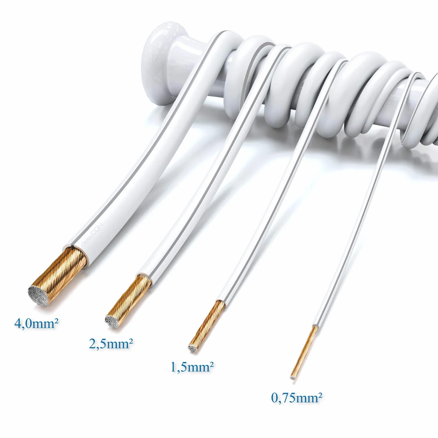 deleyCON 10m kabel głośnikowy 2x2,5mm² CCA biały