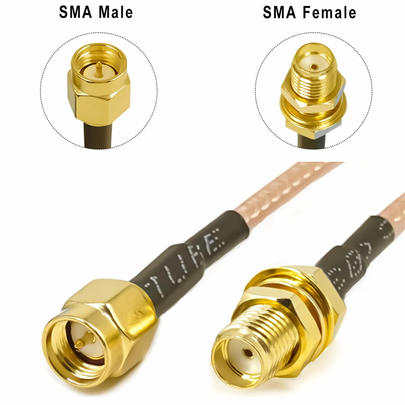 RG316 SMA kabel koncentryczny 15 cm (6 cali) SMA wtyczka do gniazda Jumper
