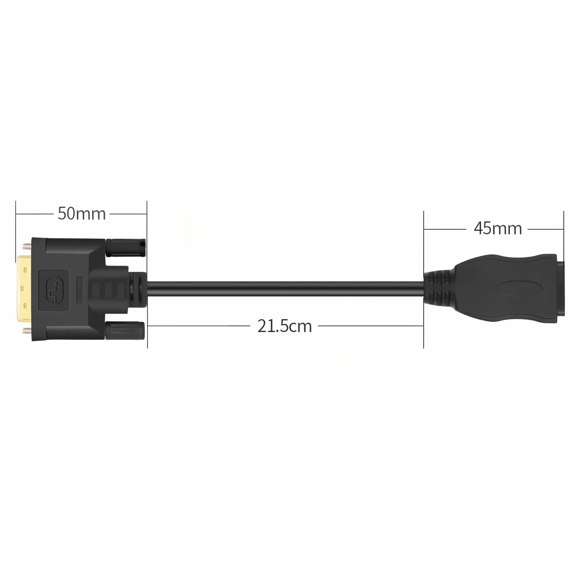 MMOBIEL Adapter Kabla HDMI na DVI Dwukierunkowy Męski DVI-D Dual Link na Żeński HDMI Konwerter 1080p Full HD 60Hz 0,3 m