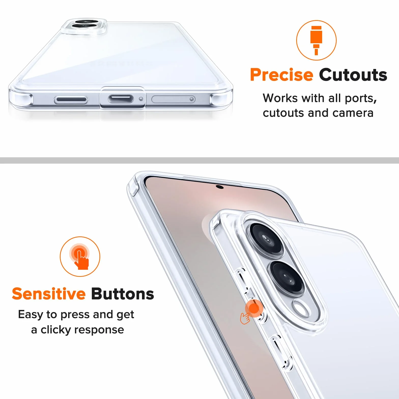 ivoler 3 w 1 Przezroczyste etui do Samsung Galaxy S25 Edge z 2 sztukami szkła hartowanego, [nigdy nie żółty] [Ochrona wojskowa] [Ochrona aparatu] Przezroczysta ochrona przed wstrząsami
