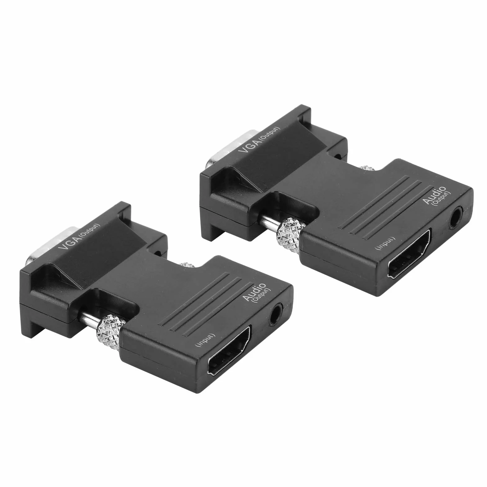 Konwerter HDMI na VGA, 2 sztuki/paczka 1080P Adapter HDMI na VGA z konwerterem wideo adaptery kabli komputerowych