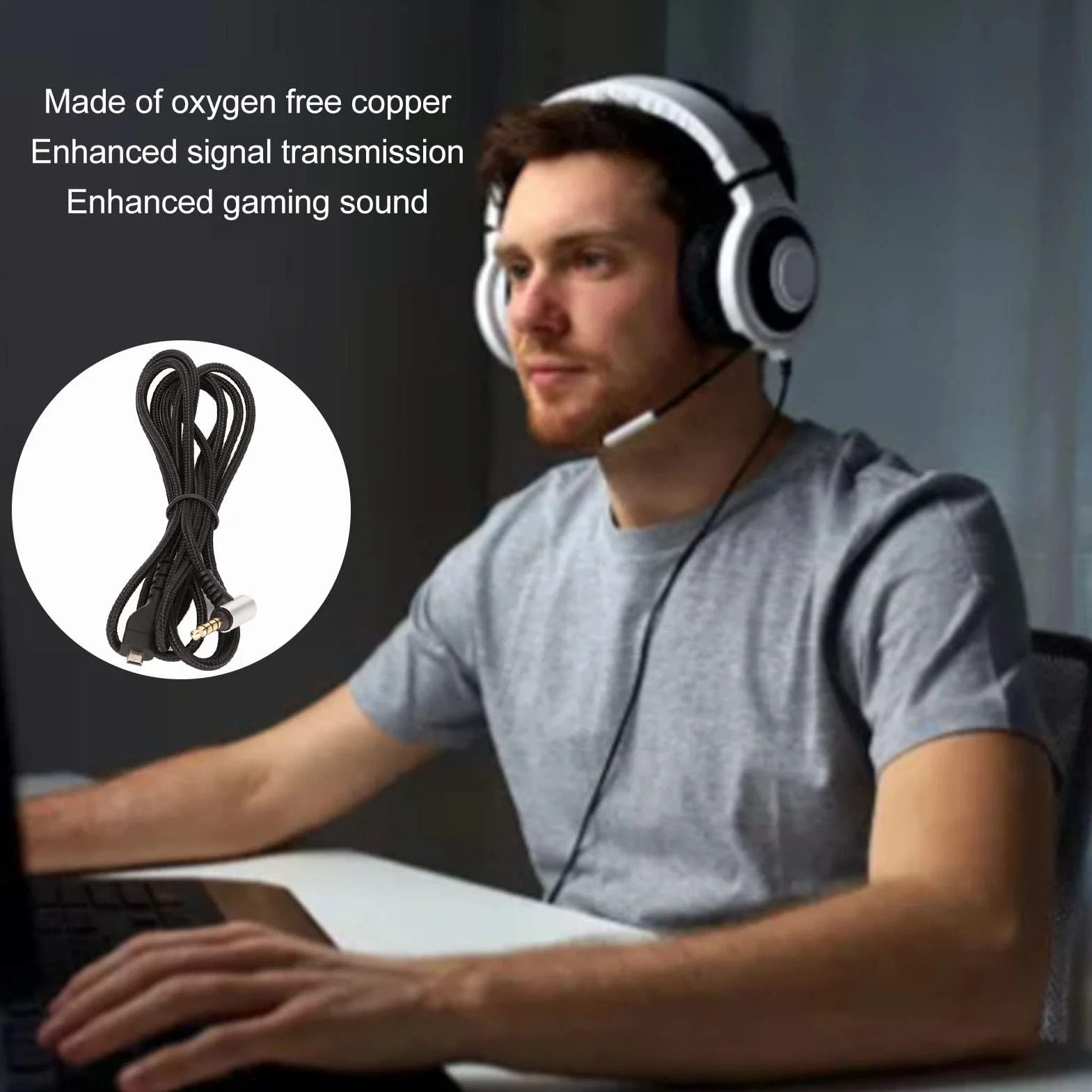Kabel do Zestawu Słuchawkowego do Gier, Wymienny Przewód OFC Kabel Słuchawkowy do Słuchawek, do SteelSeries Arctis 3, do Arctis Pro, do Arctis 5, do Arctis 7, do Arctis Prime, do Arctis Pro