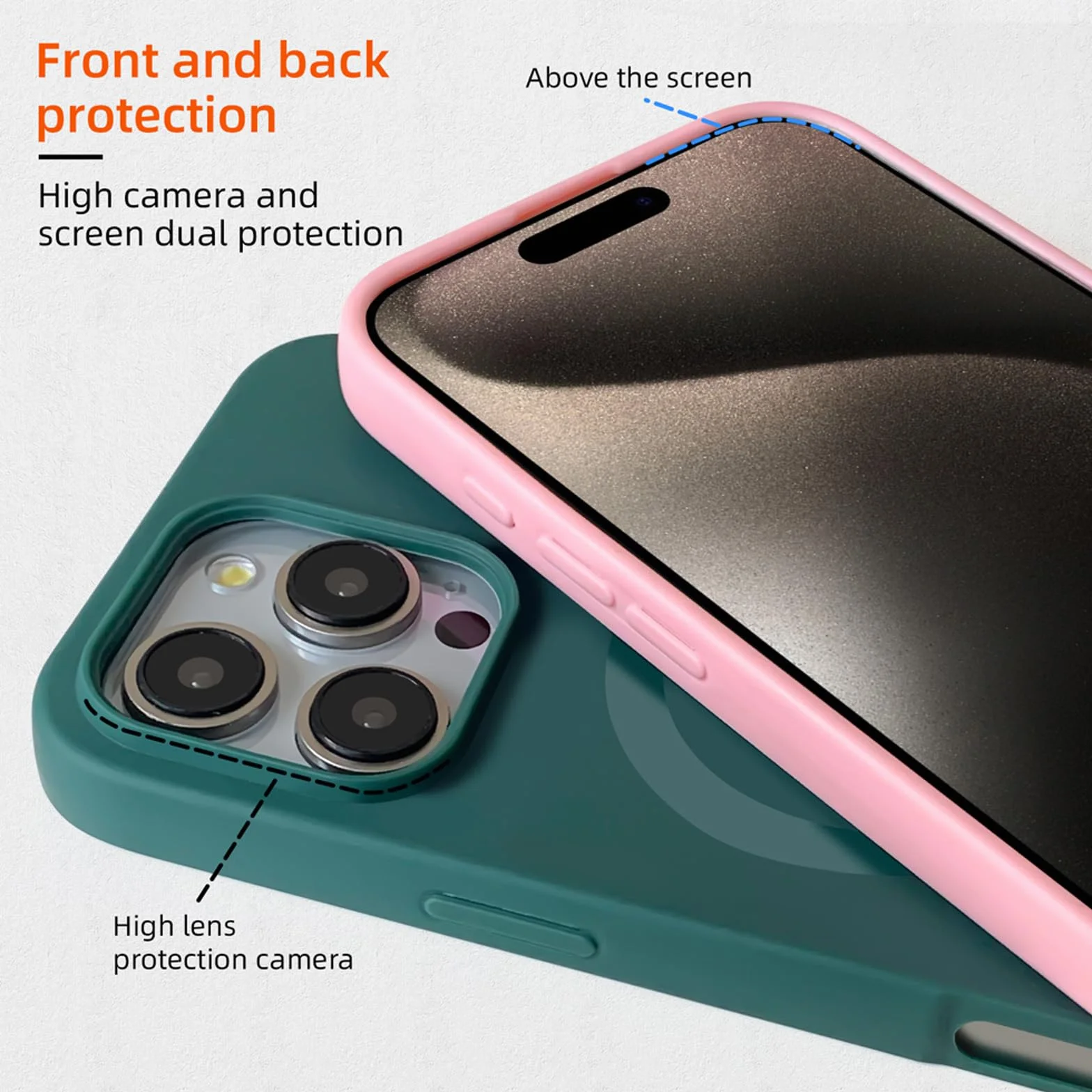 Jiyu etui ze smyczką na telefon komórkowy, kompatybilne z iPhone 17 Pro Max 6,7", magnetyczne etui z paskiem, etui ochronne do bezprzewodowego ładowania, silikonowe etui na szyję, smycz, odporne na