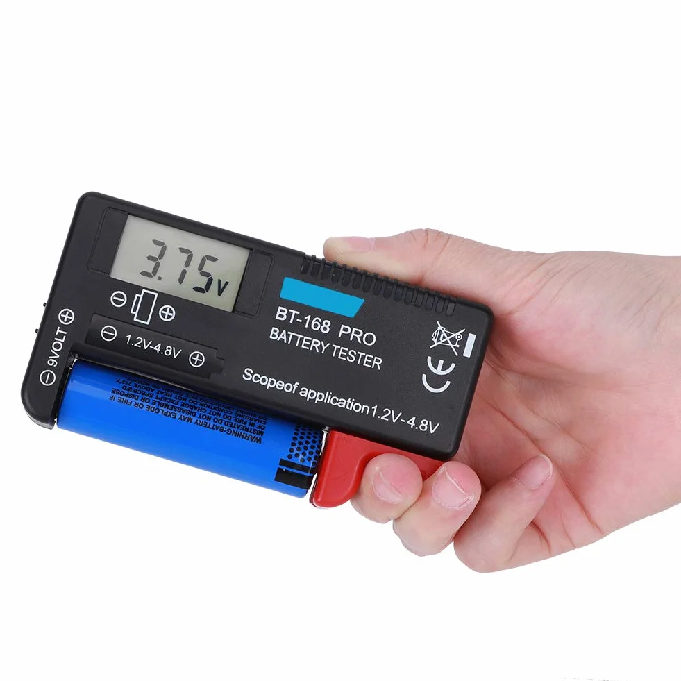 Tester baterii kompaktowy 1,2 V - 4,8 V LCD cyfrowy do małych baterii guzikowych