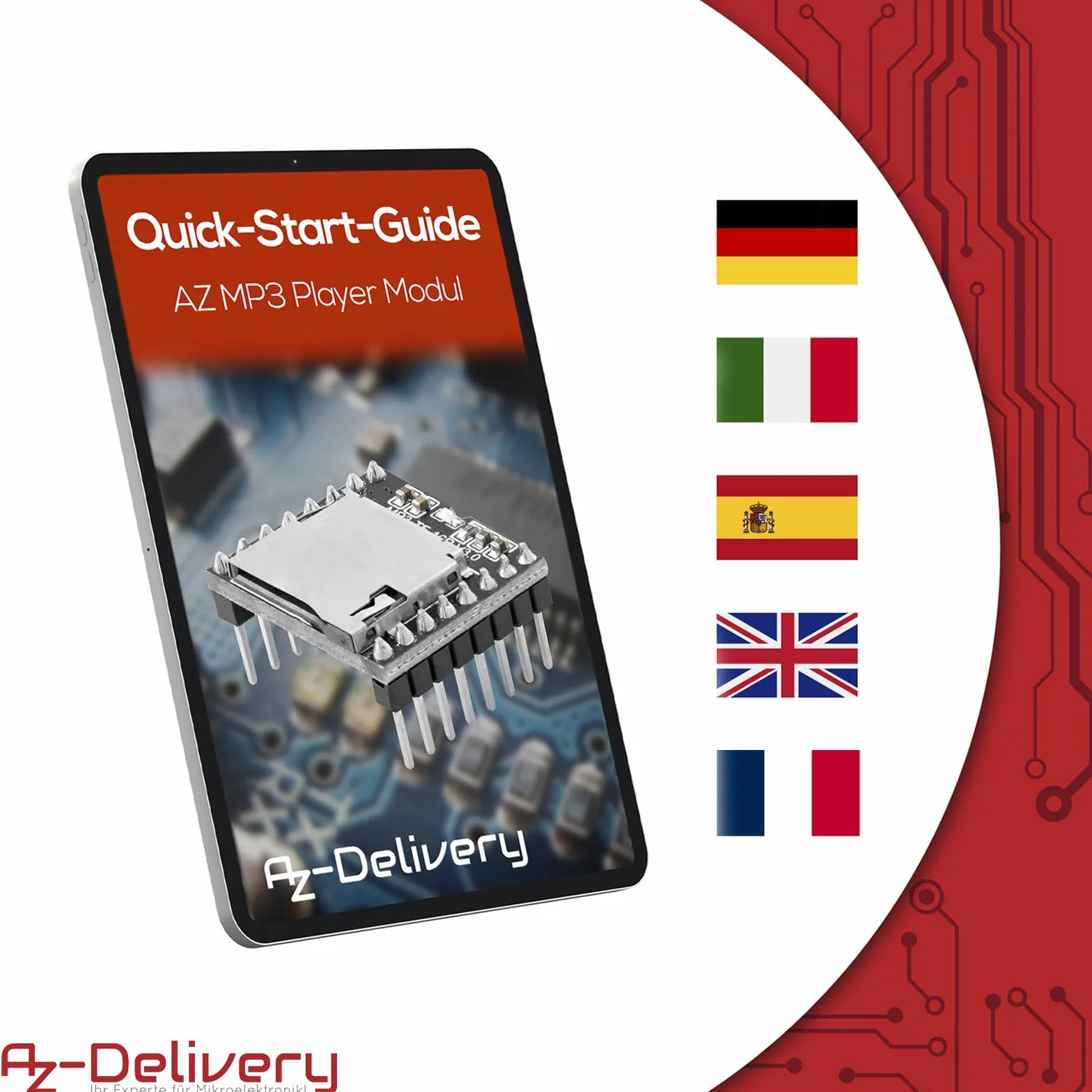 AZDelivery 3 x Mini MP3 Player Master Module kompatybilny z Arduino