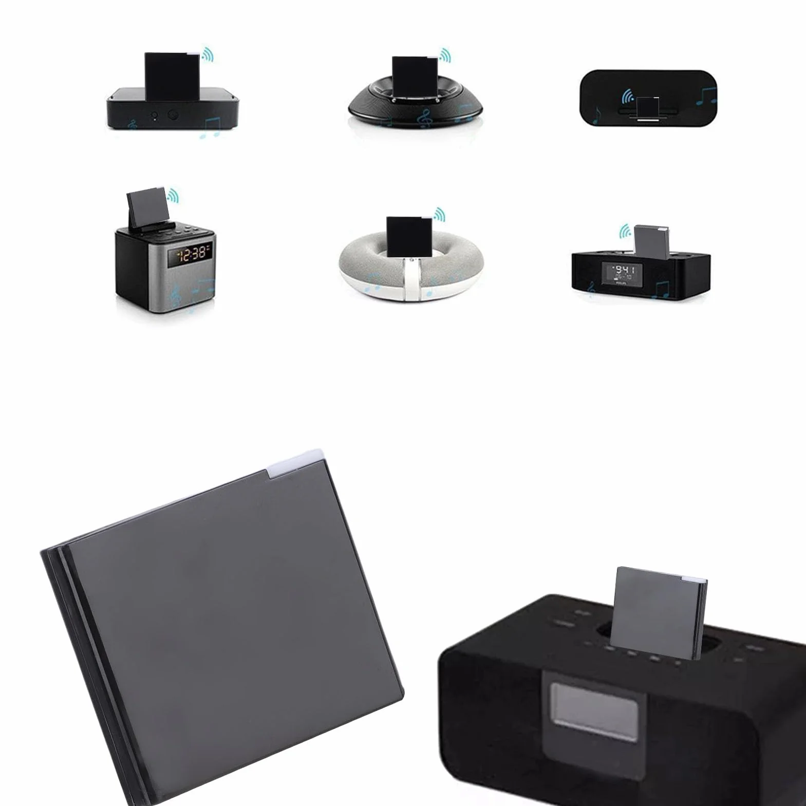 LICAEVEY Bluetooth 5.0 Adapter Odbiornik do Sounddock 30 Pin, Stacja Dokująca Muzyki Bezprzewodowe Strumieniowe Przesyłanie Dźwięku, Przenośny Bezprzewodowy Głośnik Muzyczny Dock