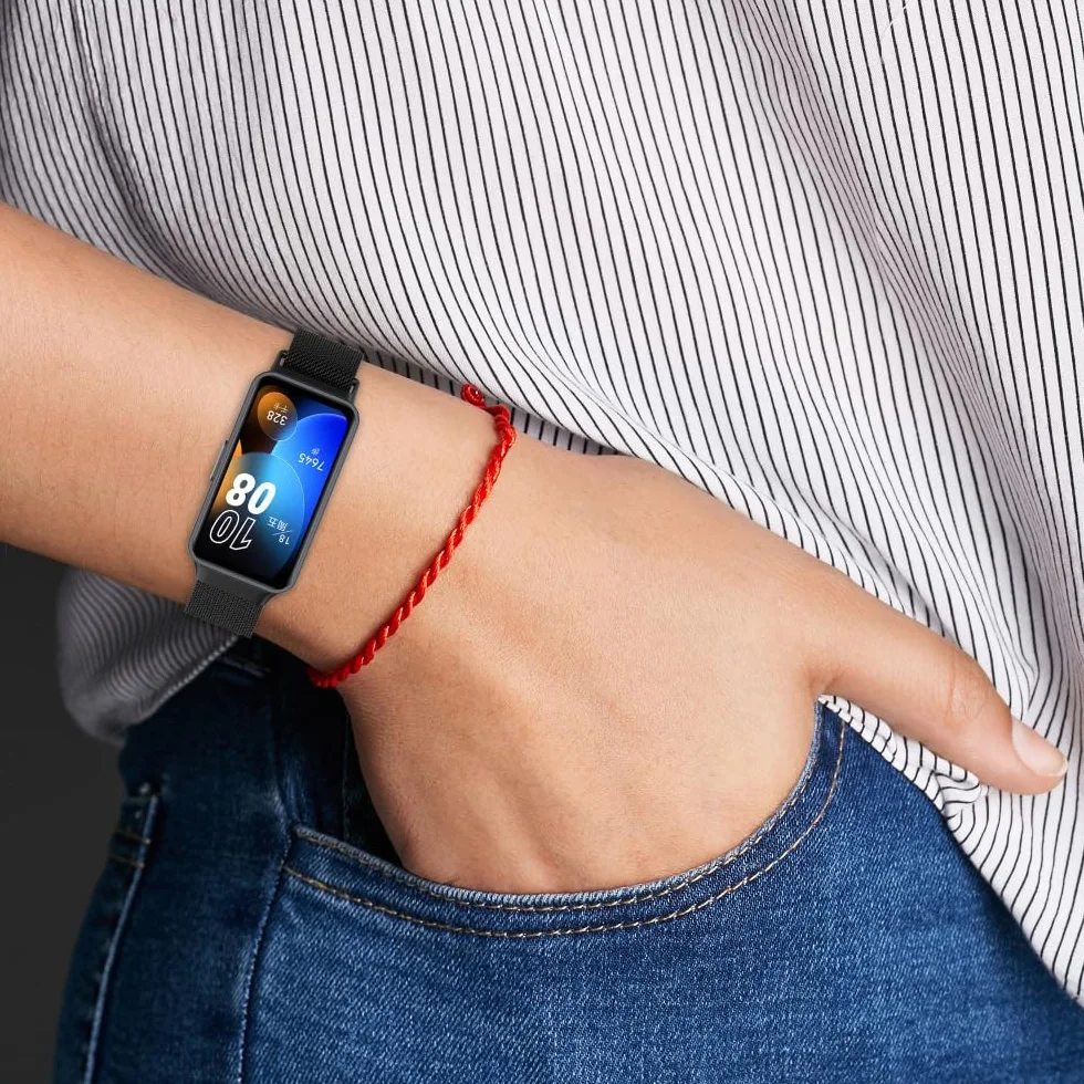 Bransoletka zastępcza do Xiaomi Smart Band 8/9/10 NFC, zapięcie magnetyczne, regulowana metalowa bransoletka dla kobiet i mężczyzn